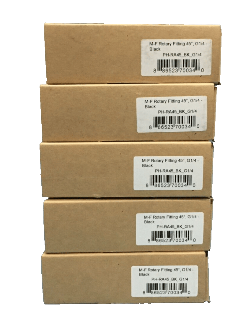Phanteks 45 Degree Rotary Fitting G1/4 Male-Female Black 4-Pack PH-RA45