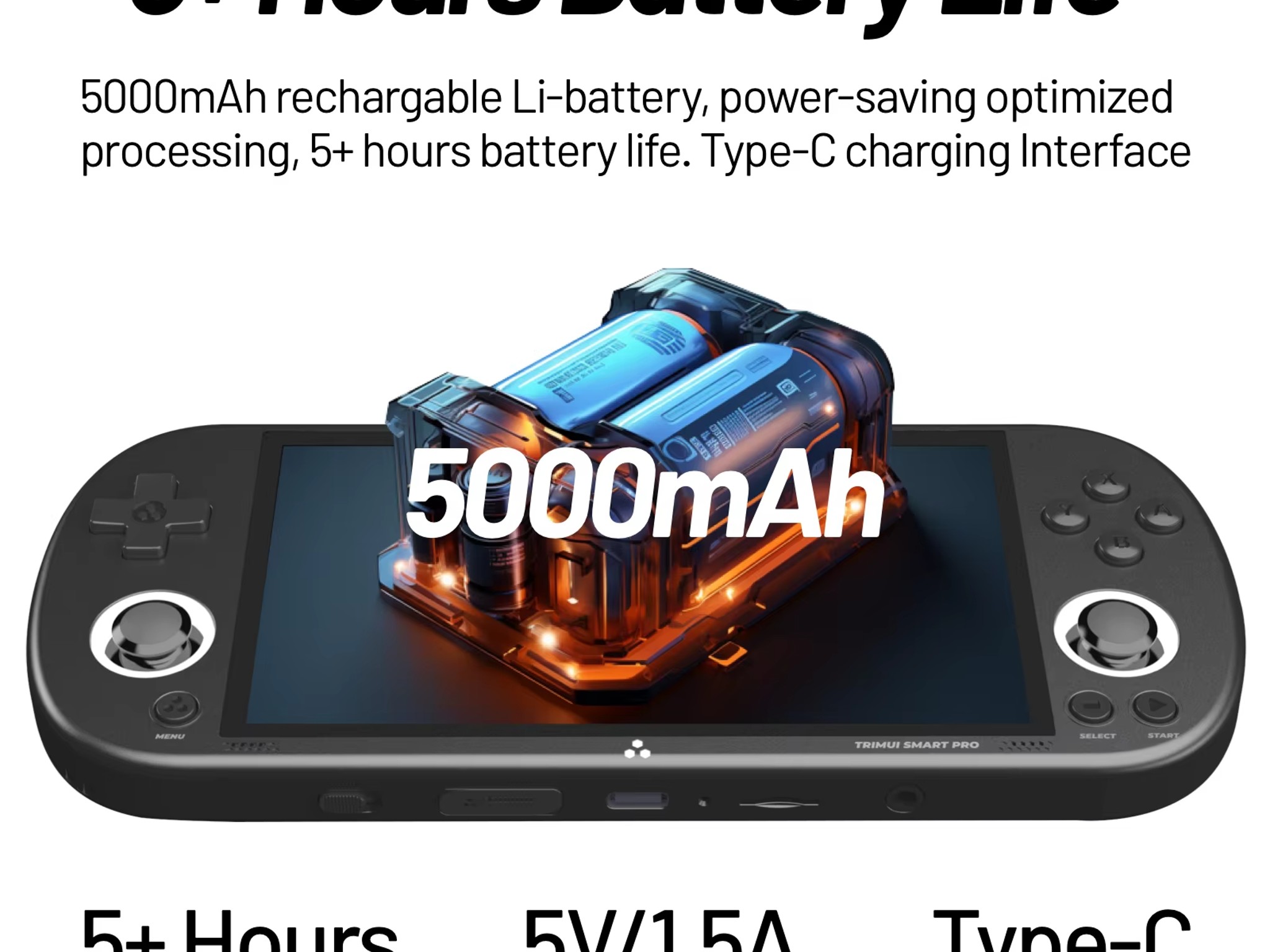 Trimui Smart Pro Retro Video Game Console Handheld Game 4.96''IPS Screen w/ 64GB SD CARD
