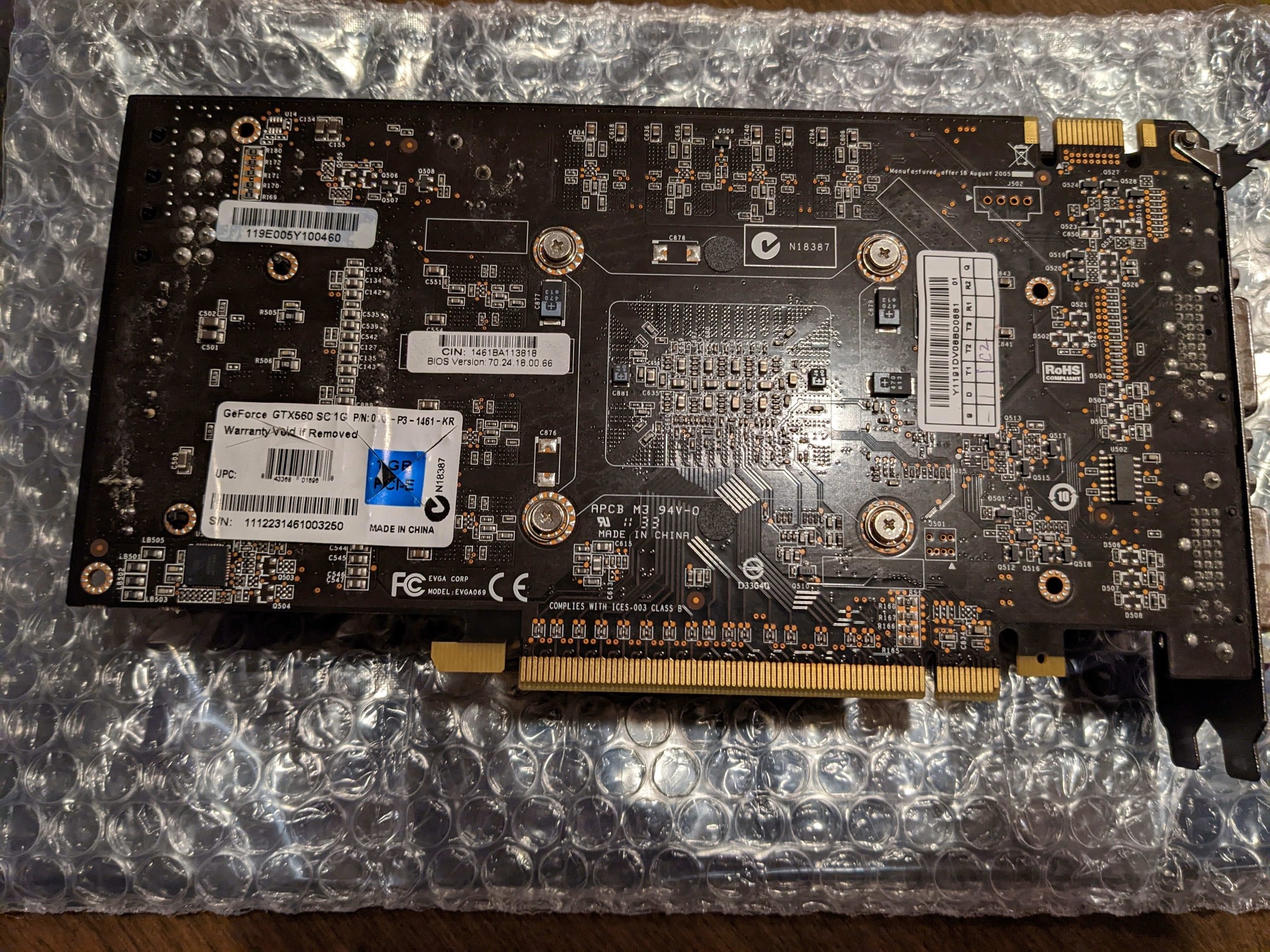 EVGA GeForce GTX 560 1GB Video Card 01G-P3-1461-KR Tested