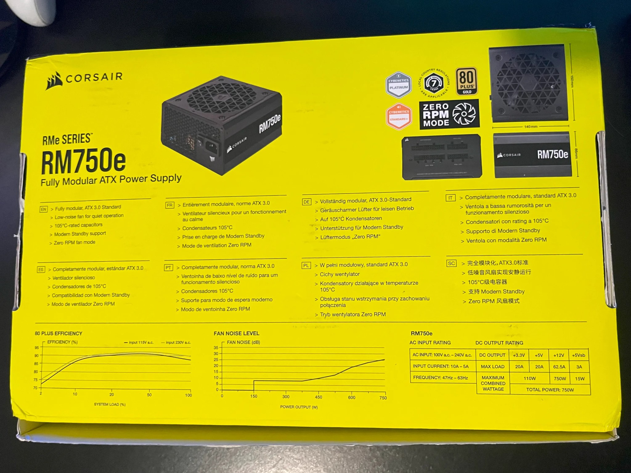 Copy of Corsair RM750e 750W Modular Power Supply | Box Included | All cables Included | Minimal U...