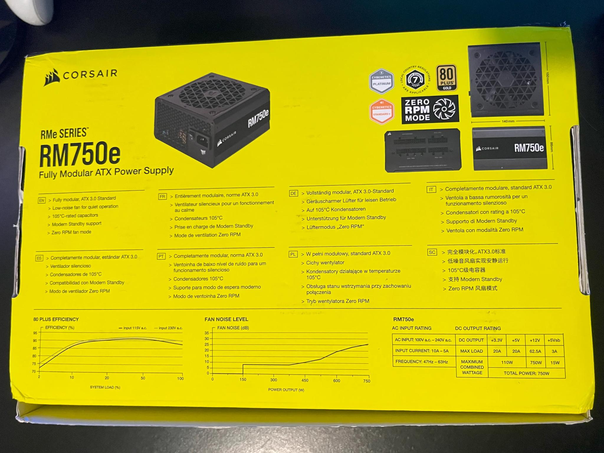 Copy of Corsair RM750e 750W Modular Power Supply | Box Included | All cables Included | Minimal U...