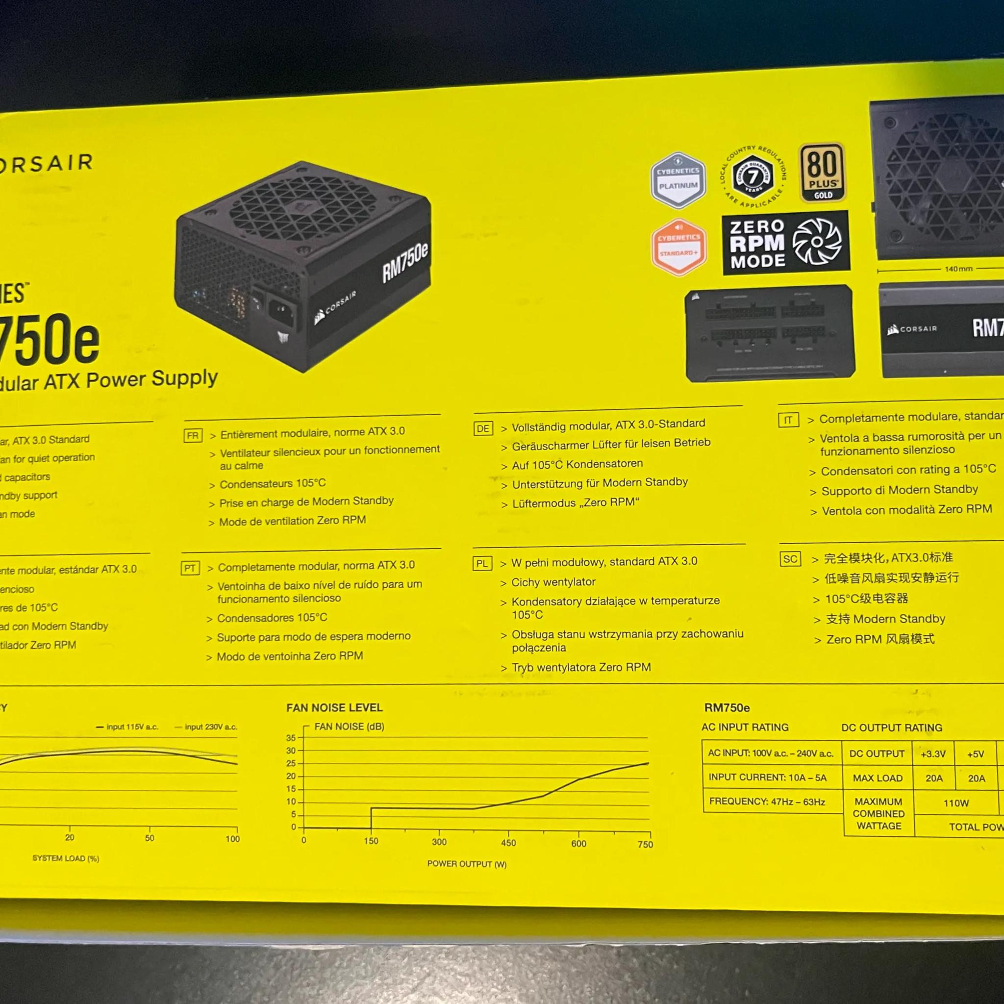 Copy of Corsair RM750e 750W Modular Power Supply | Box Included | All cables Included | Minimal U...