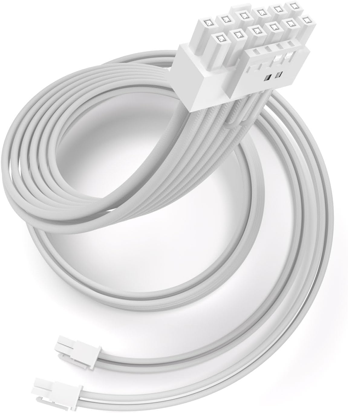Sirlyr Corsair 12vhpwr Cable 12+4 Pin to Dual 8 Pin PSU Cables 600W PCIE 5.0 - Male to Male WHITE