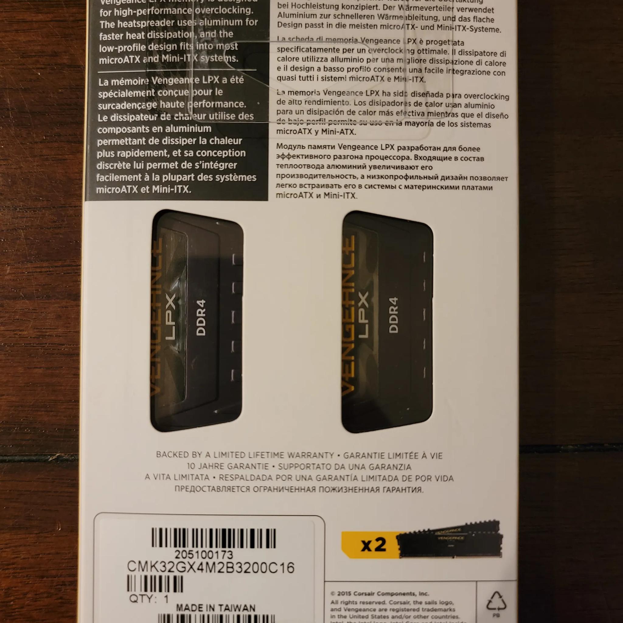 CORSAIR Vengeance LPX 32GB (2 x 16GB) 288-Pin PC RAM DDR4 3200 (PC4 25600)