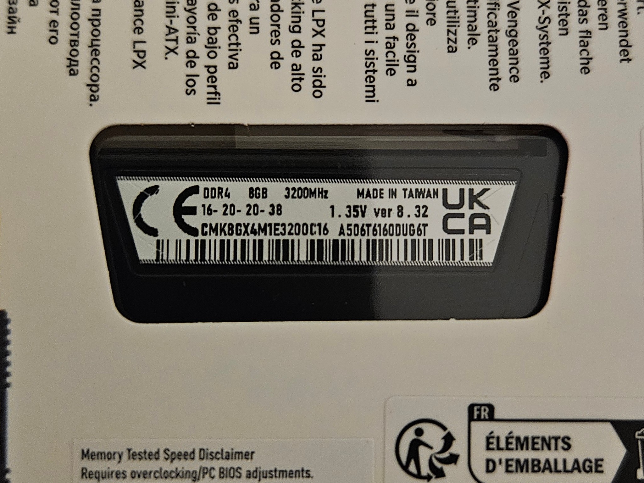 Corsair Vengeance LPX 1x8GB 3200MHz DDR4