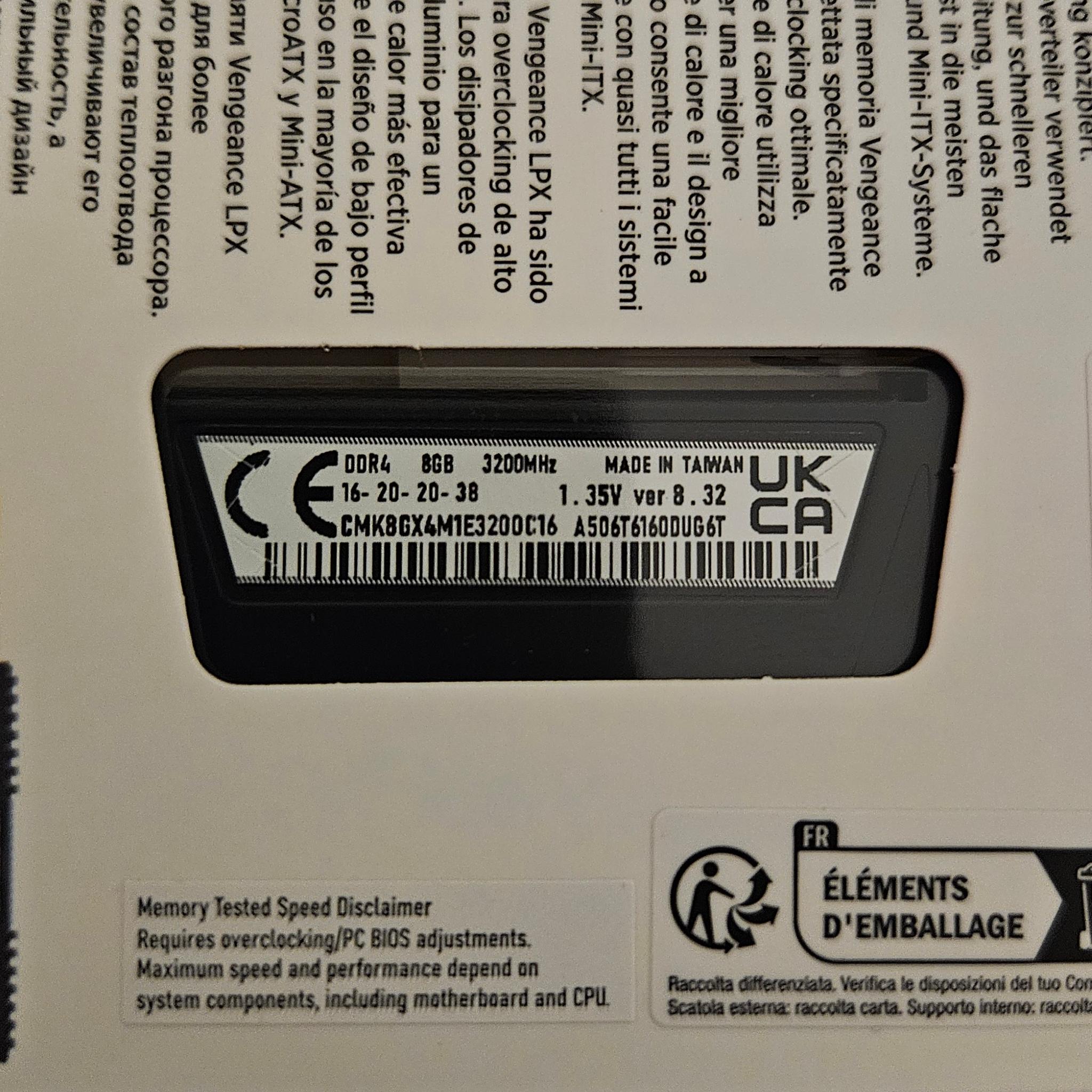 Corsair Vengeance LPX 1x8GB 3200MHz DDR4