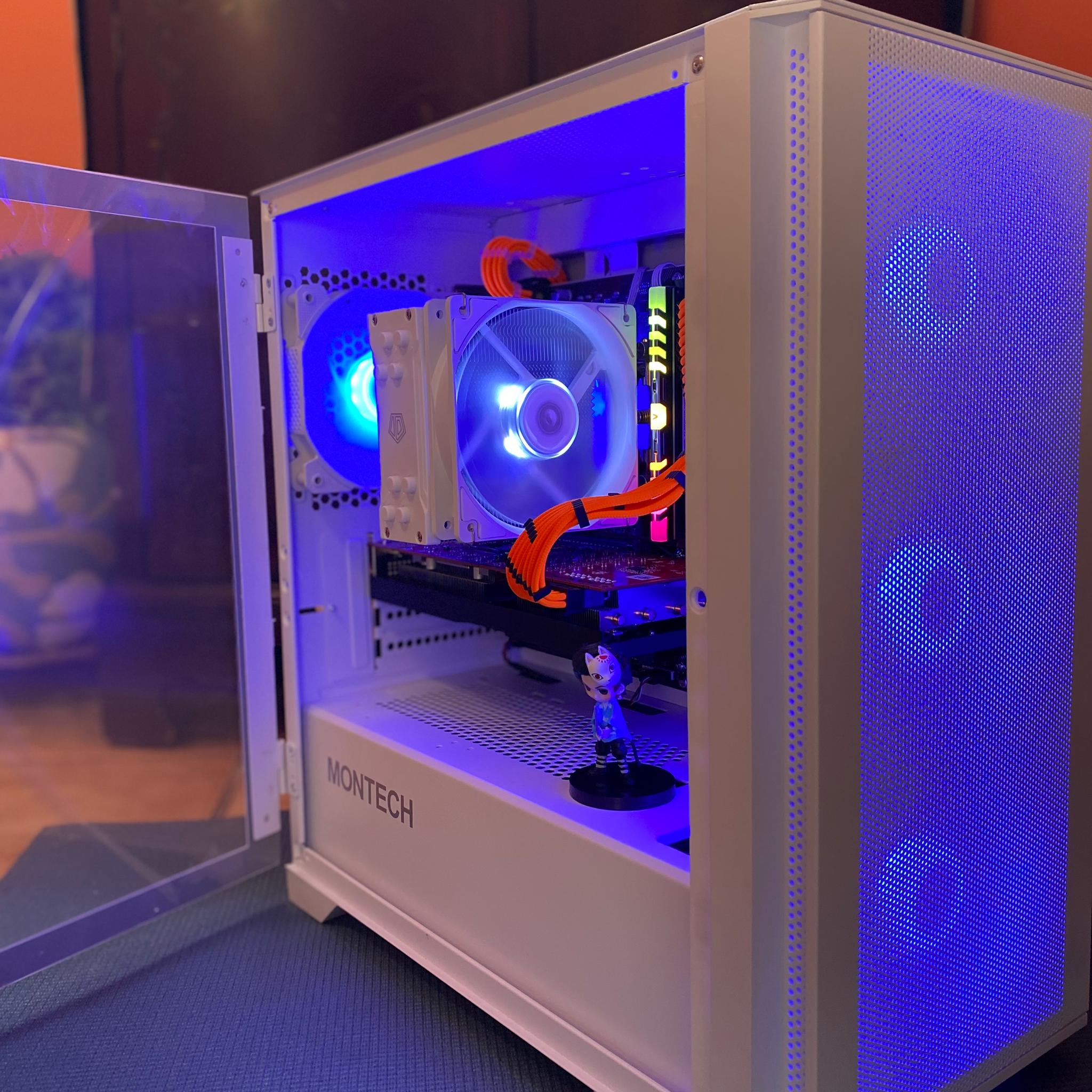 (White) Intel 10th Gen @4.0Ghz-RX 5700XT-w/ 1TB NVMe M.2 SSD-16GB DDR4 RAM-Windows 11 Pro