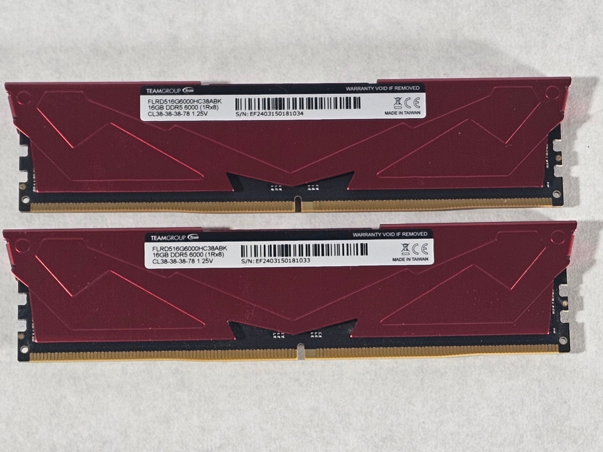 32GB DDR5 (2x16GB) 6000MT/s T-Force Vulcan