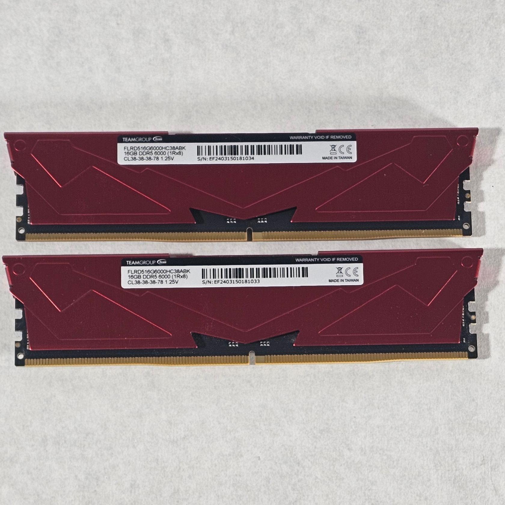 32GB DDR5 (2x16GB) 6000MT/s T-Force Vulcan