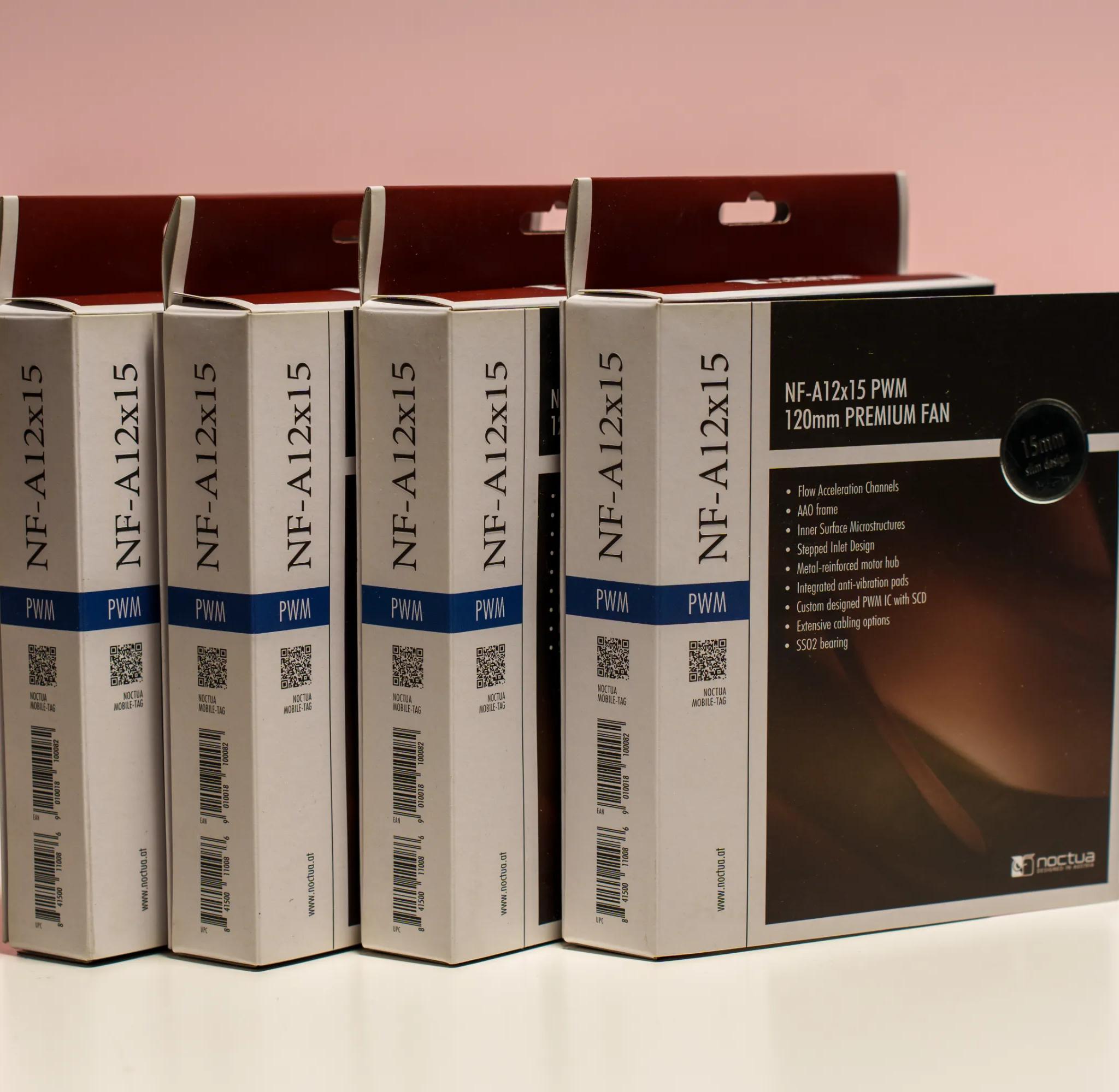 Set of 4 Noctua NF-A12x15 PWM Slim Case Fans (120mm x 15mm)