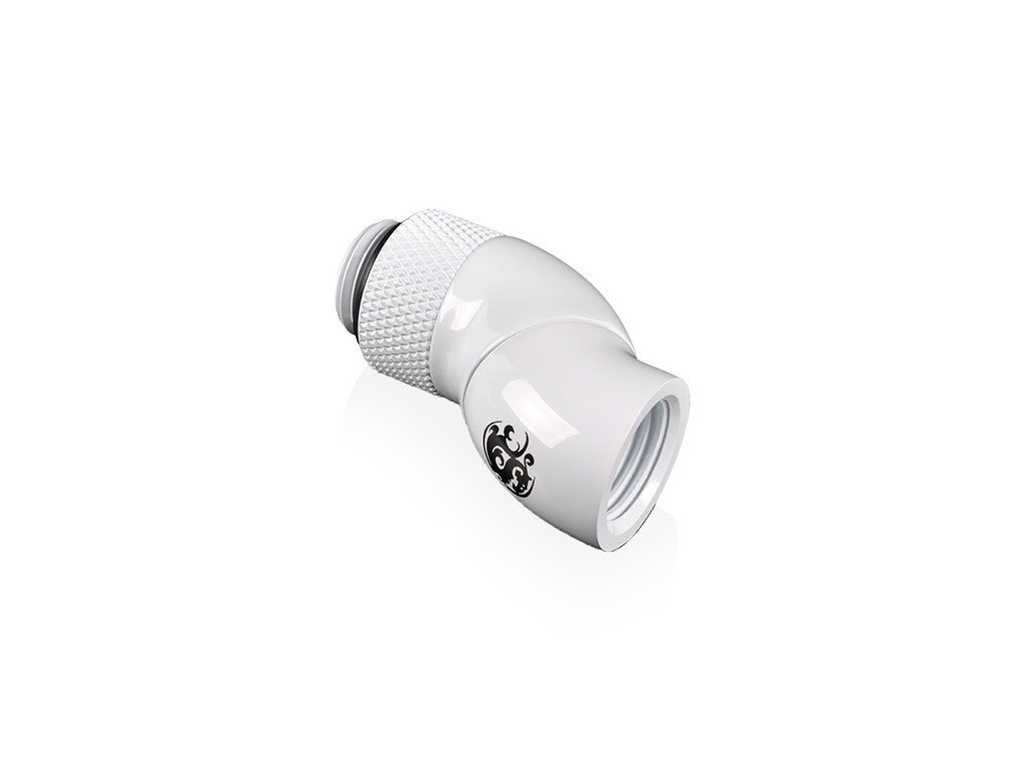 4x Bitspower G1/4 White Dual Rotary 90 Degree IG1/4 Extender Fitting - New