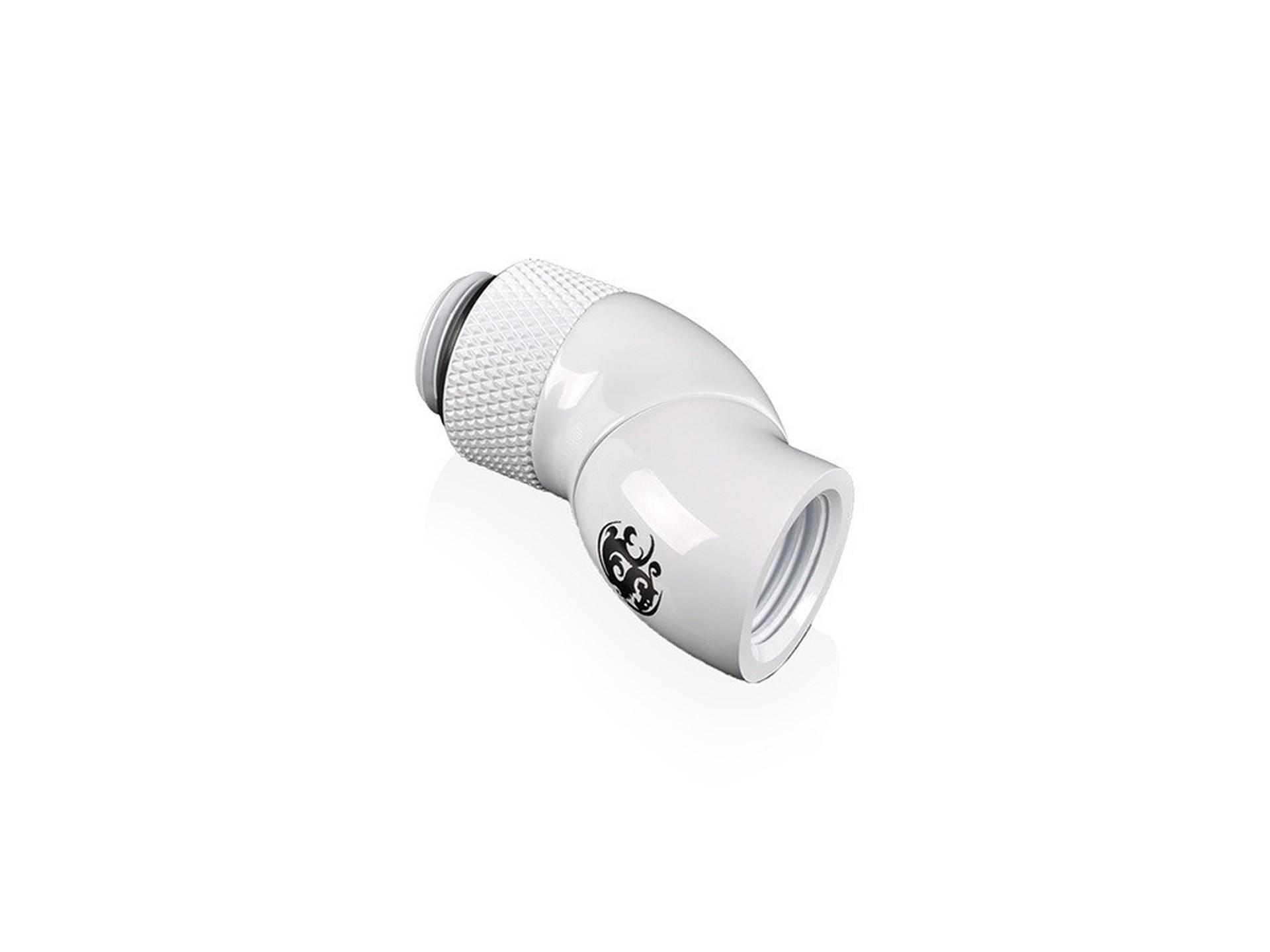 4x Bitspower G1/4 White Dual Rotary 90 Degree IG1/4 Extender Fitting - New