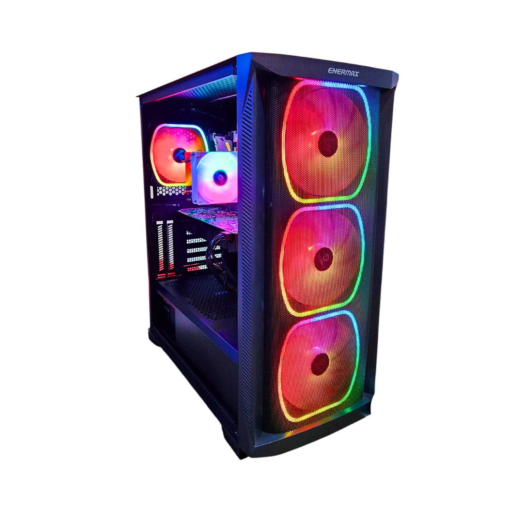 🔥Heatwave☀️: GTX 1080 | Xeon E5-2630 V4 | 16GB RAM | 512GB SSD | 5 RGB Fans | Black RGB Gaming PC