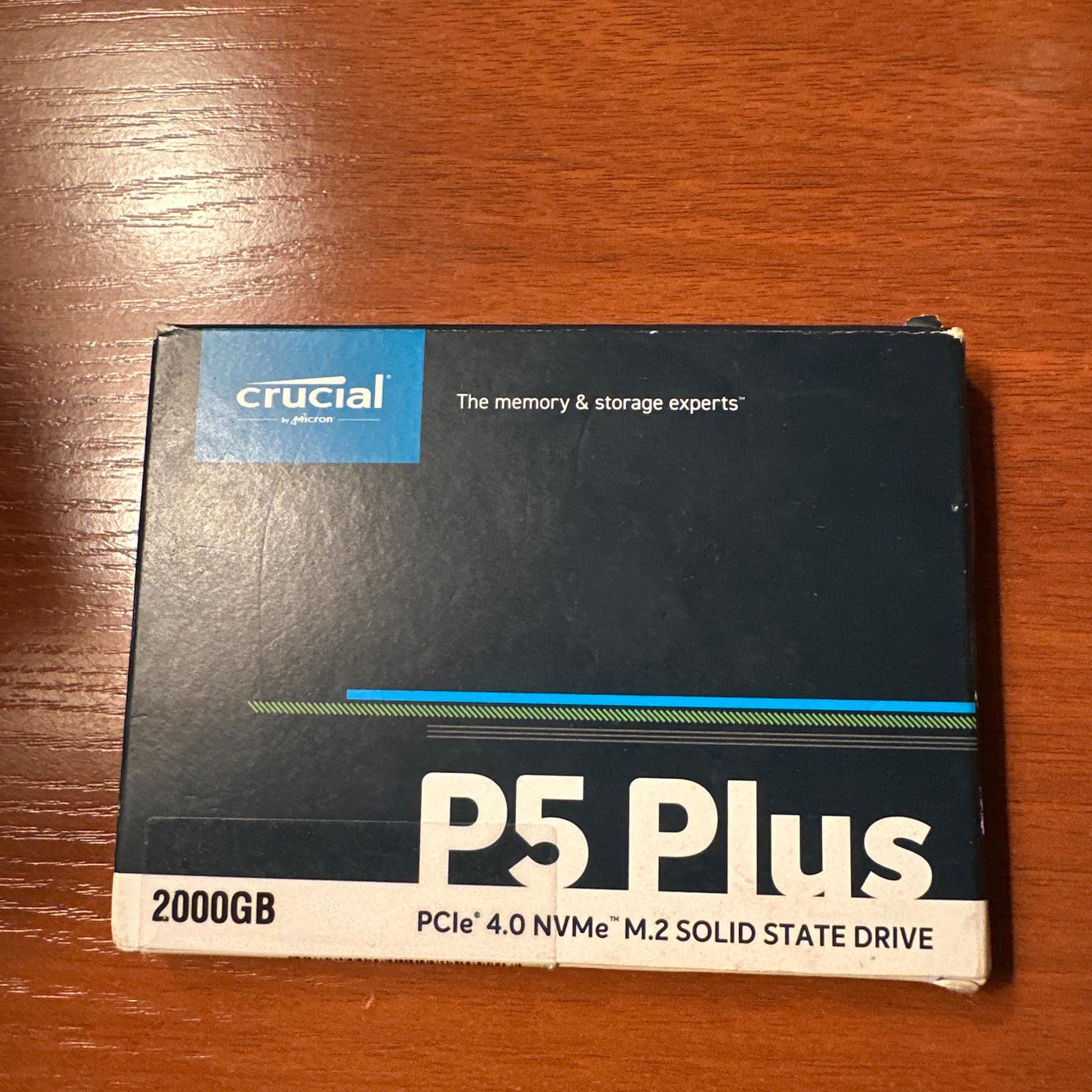 New Opened Crucial P5 Plus 2TB PCIe Gen 4 SSD