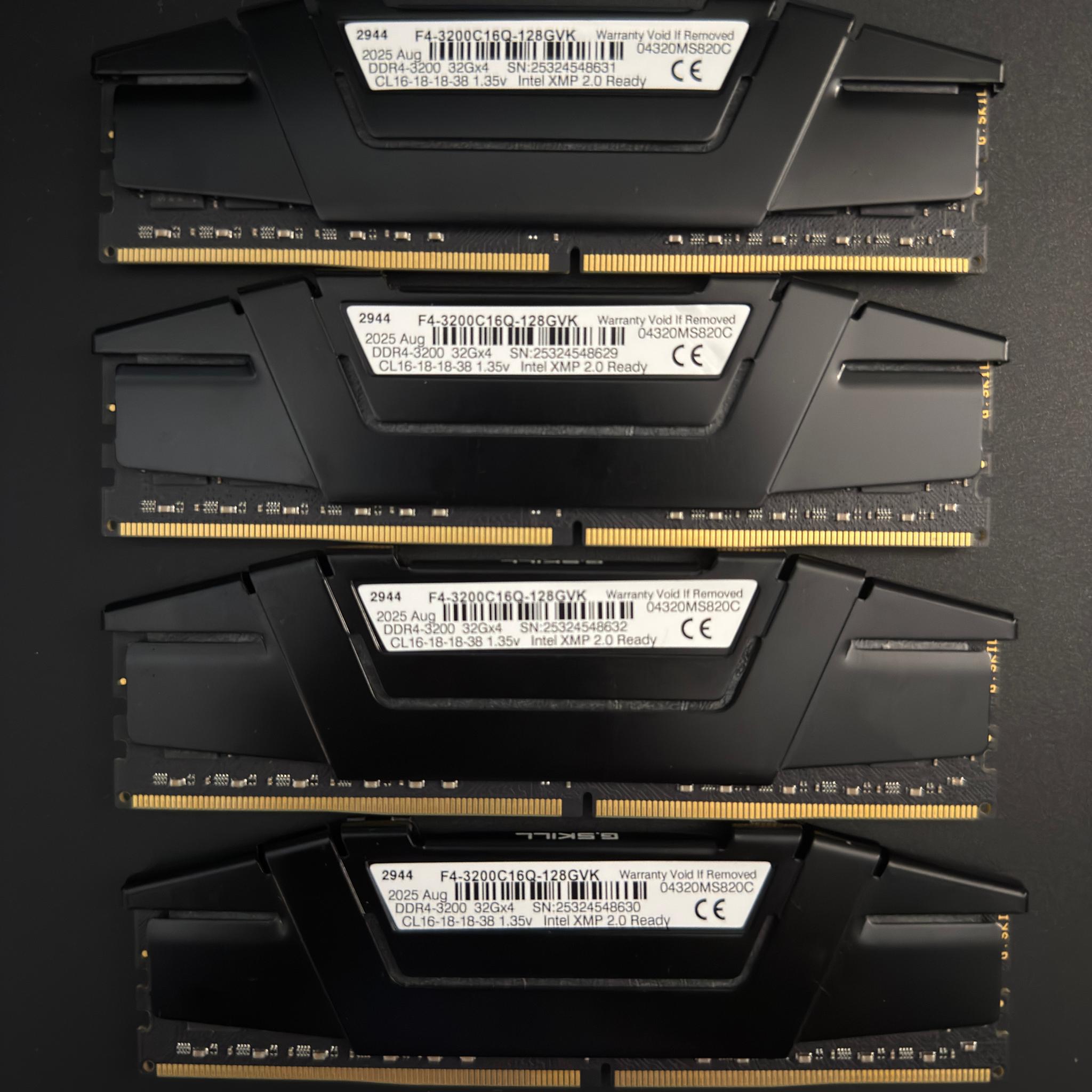 G.SKILL Ripjaws V 128GB (4x32GB) DDR4-3200