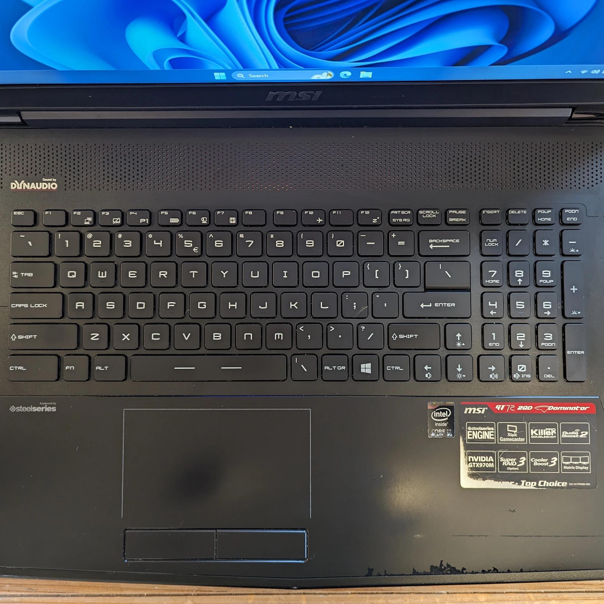 MSI Dominator Pro GT72-2QD - i7-4710HQ, RARE GTX 970M 6GB, 16GB RAM, 256GB SSD + 1TB HDD, Win 11