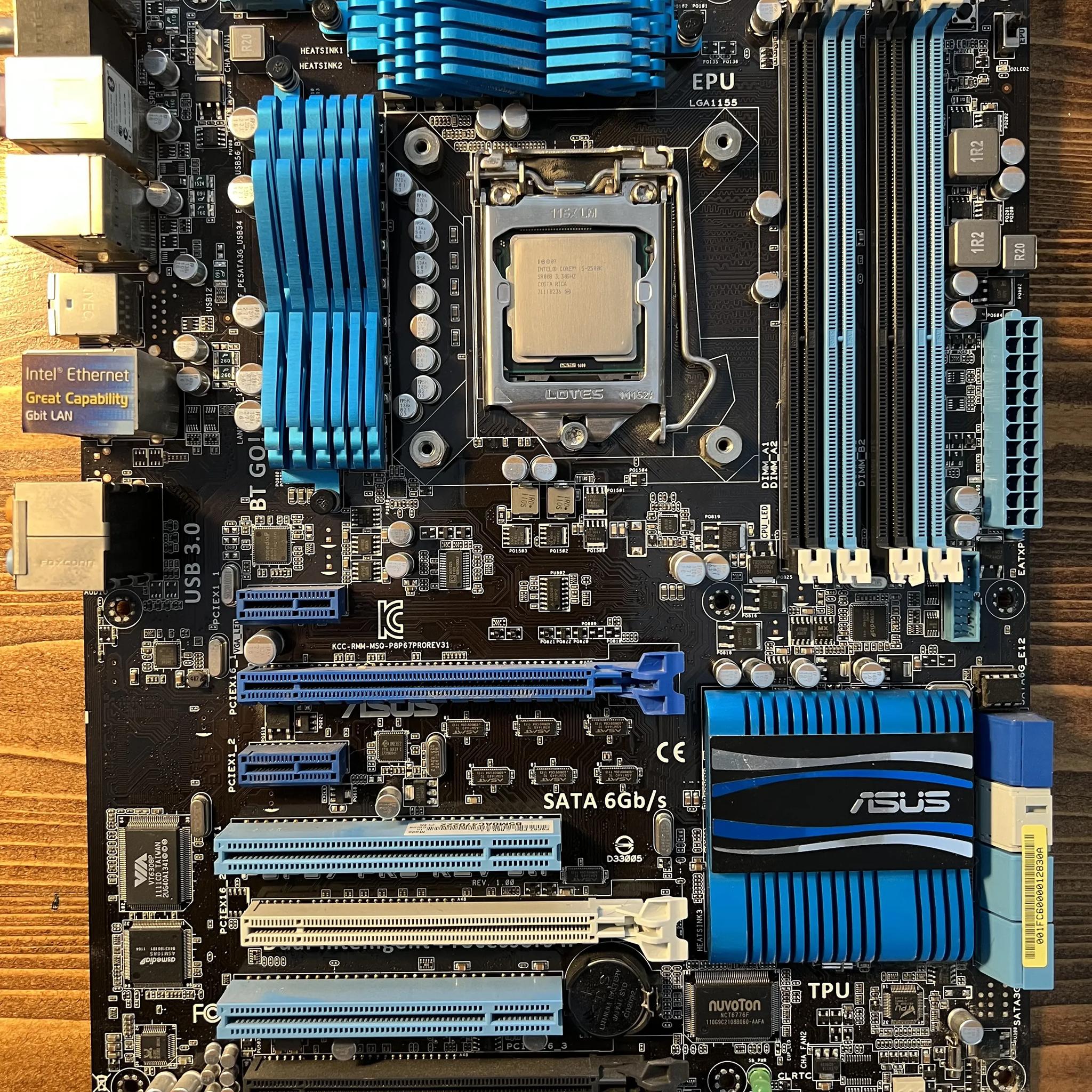 Intel Core i5-2500K - Core i5 3.7GHz LGA 1155, CORSAIR Vengeance 8GB DDR3, ASUS P8P67 PRO MOBO
