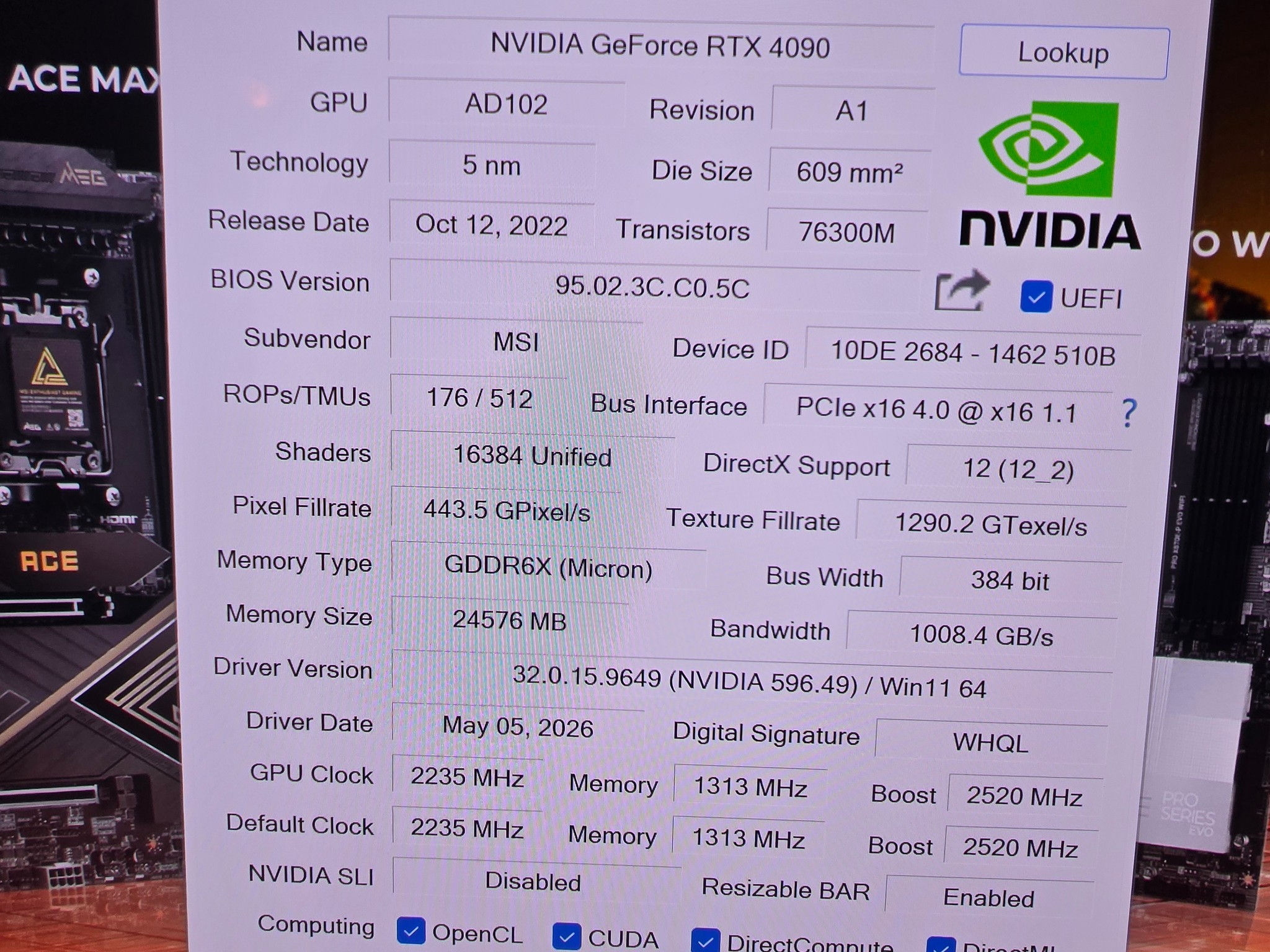MSI RTX 4090 GAMING SLIM 24G