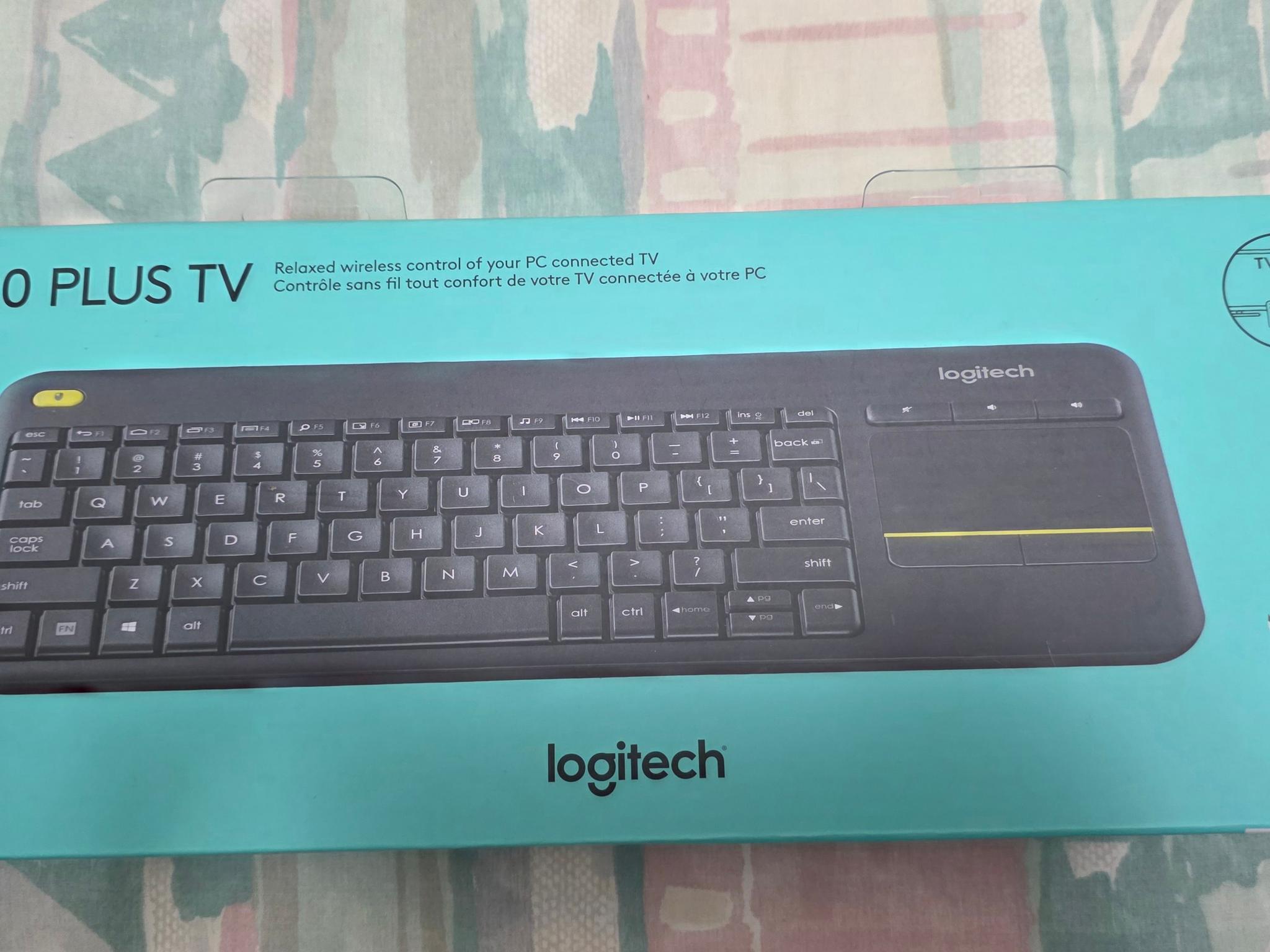 Logitech K400 Plus TV Wireless Touch Keyboard with Easy Media Control