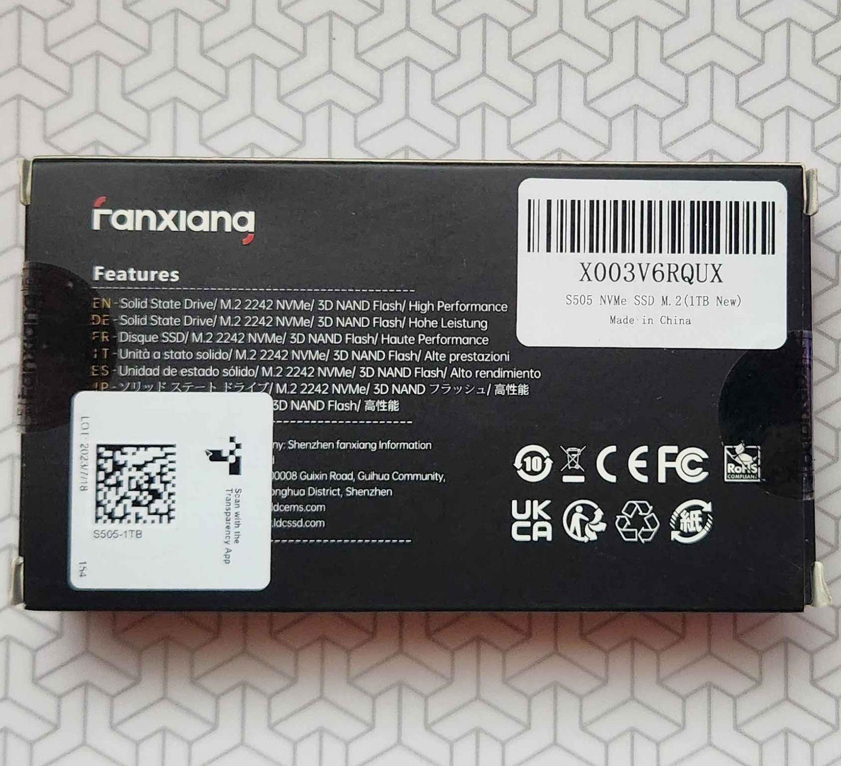 Fanxiang S505 1TB NVMe SSD M.2 2242 PCIe 3.0 – Ultra-Fast Read/Write Speeds!