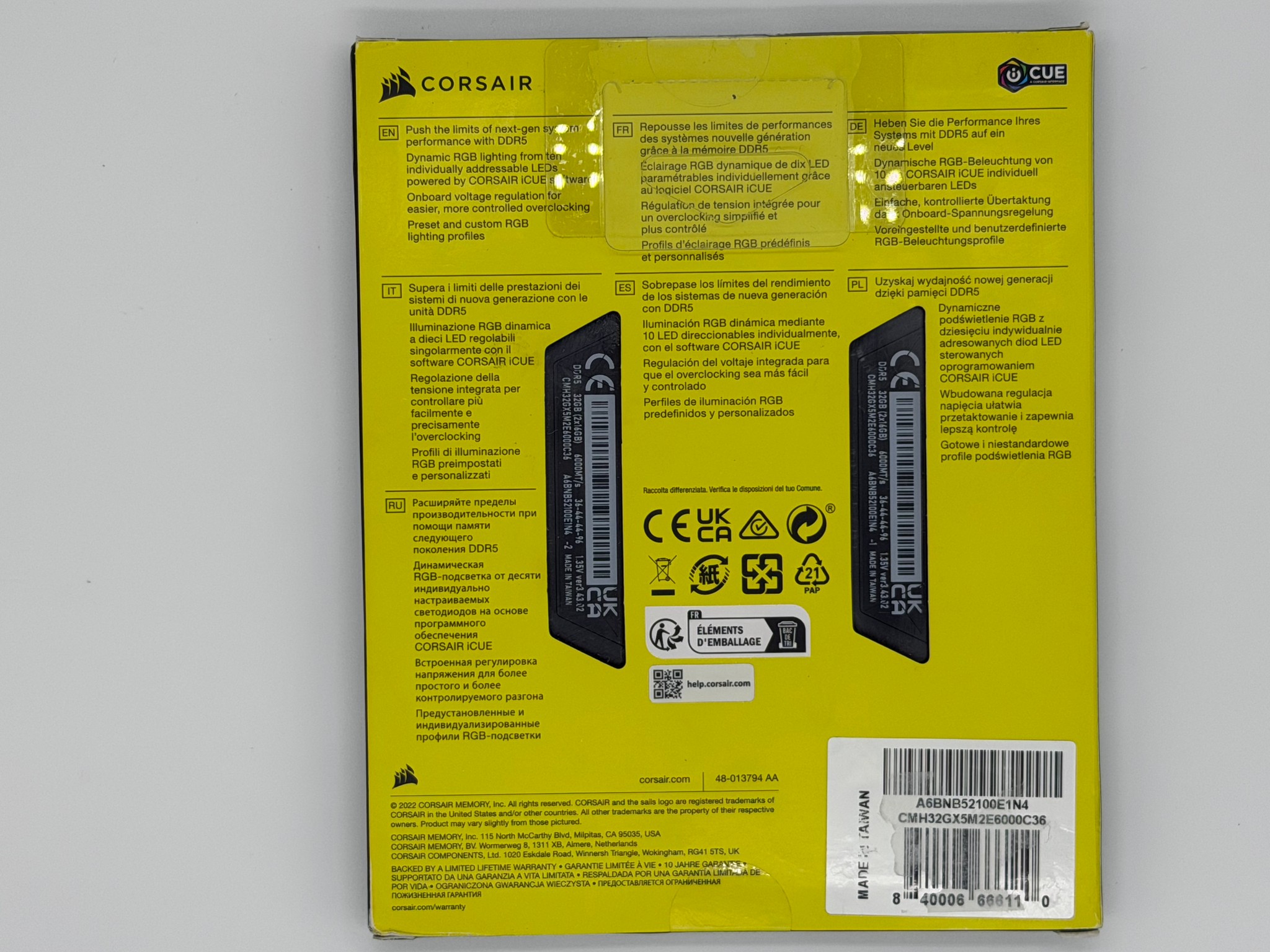 Corsair Vengeance RGB 32GB (2x16GB) DDR5-6000 CL36 - Black