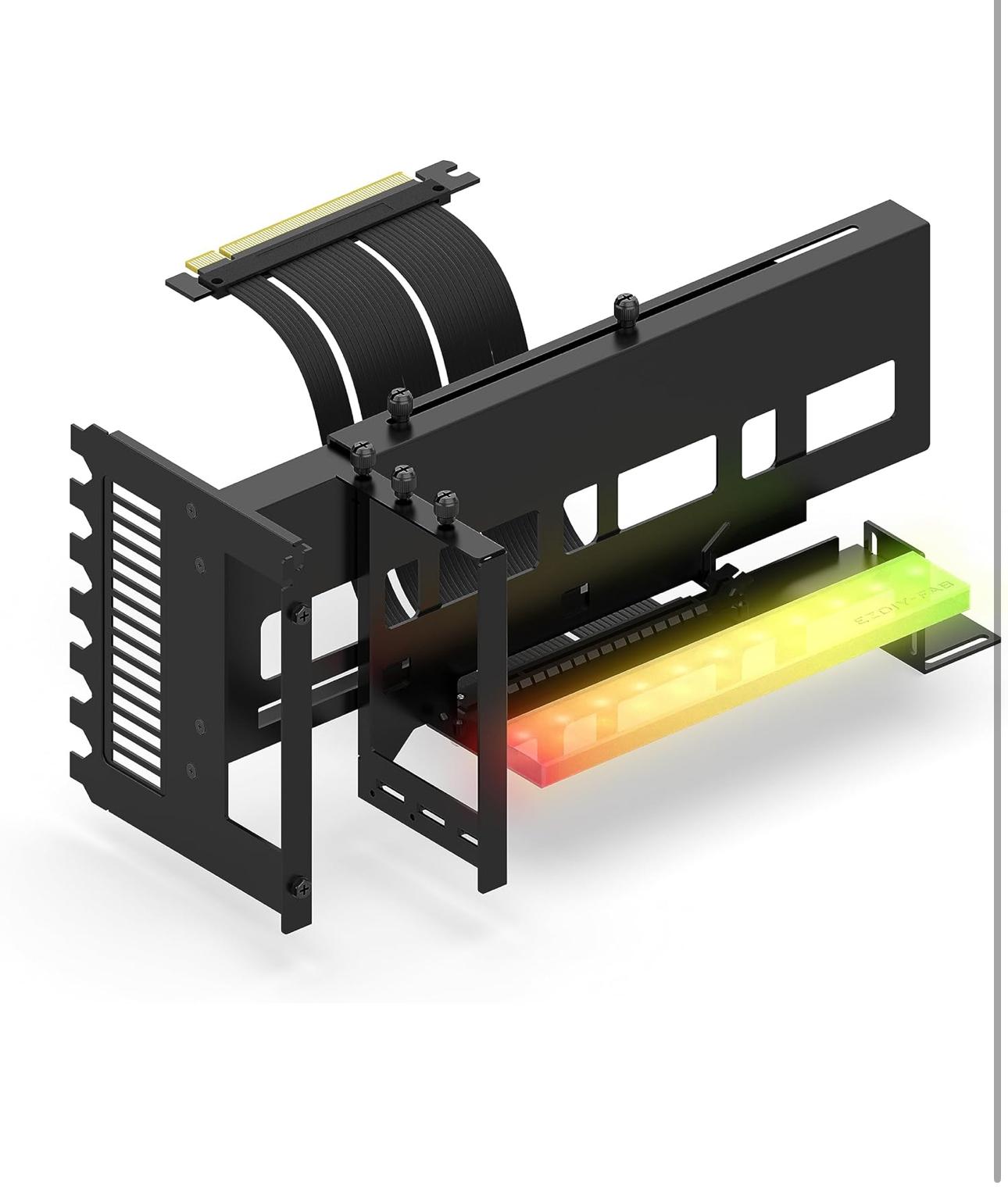 Black EZDIY-FAB Vertical GPU mount