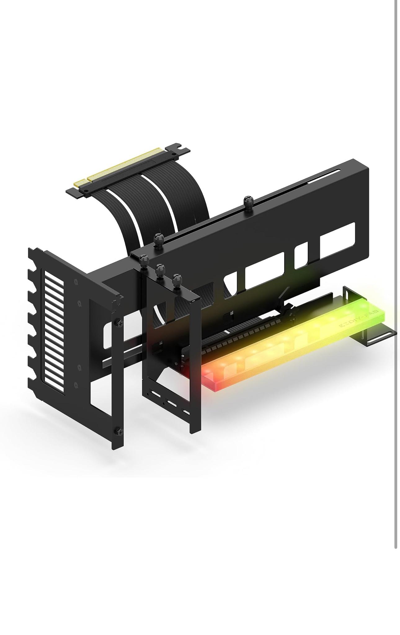 Black EZDIY-FAB Vertical GPU mount