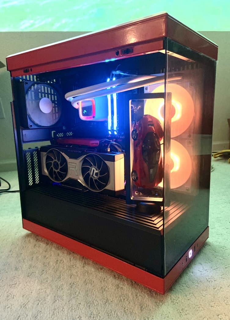 Ryzen 5 5600X | RX 6700 XT | 64GB RGB RAM | 2 TB NVMe | HYTE Y40 (Red Ferrari Theme)