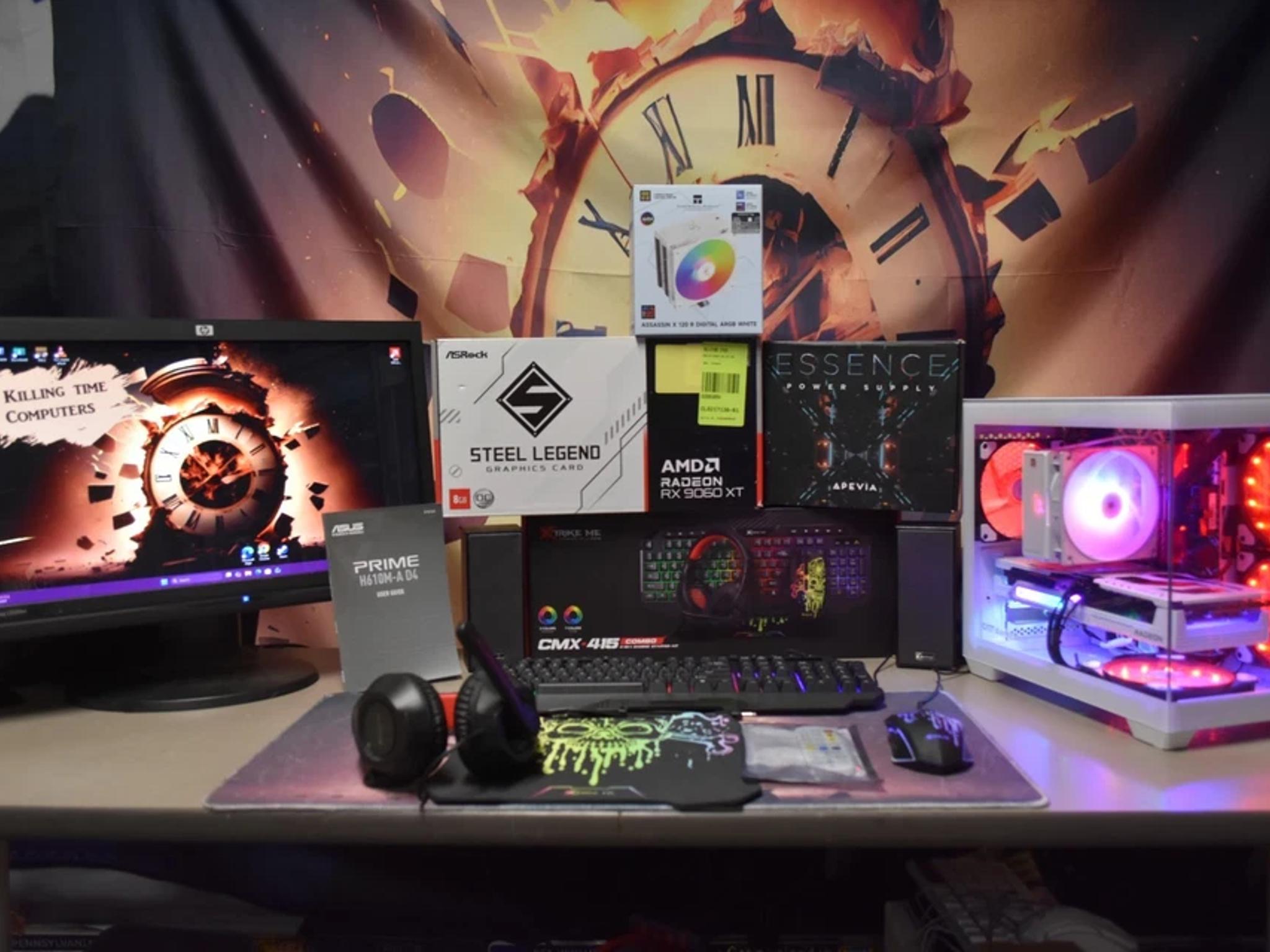Gaming PC Intel I 5- 12500 Ram 16GB GPU RX9060 8 GB Steel Legends  1 TB + extras