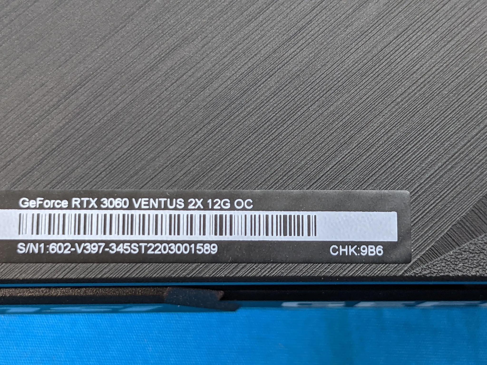MSI NVIDIA GeForce RTX 3060 Ventus 2X 12G OC 12GB GDDR6 PCIe 4.0 x16 Desktop GPU MS-V397 VER: 1.0