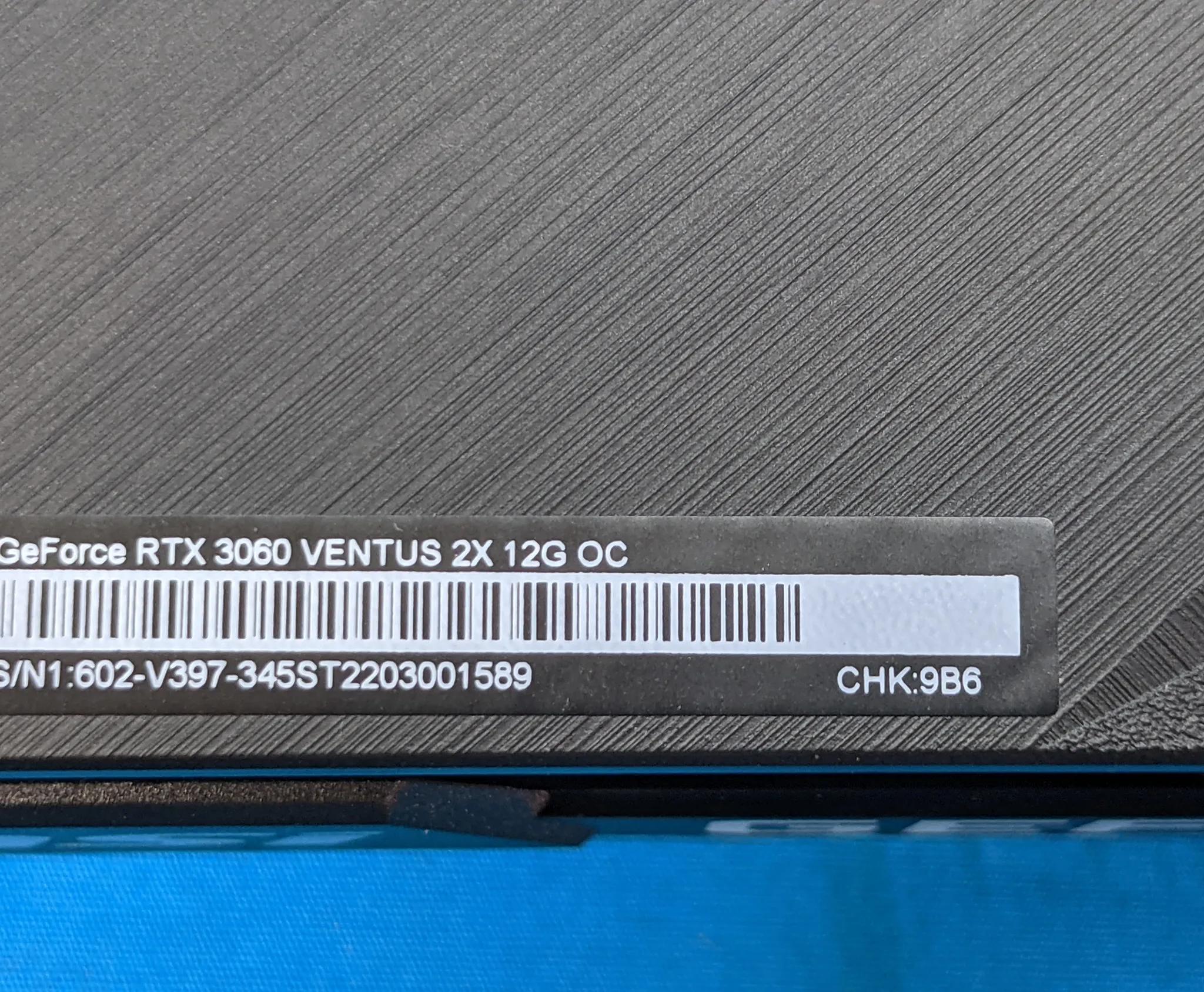 MSI NVIDIA GeForce RTX 3060 Ventus 2X 12G OC 12GB GDDR6 PCIe 4.0 x16 Desktop GPU MS-V397 VER: 1.0