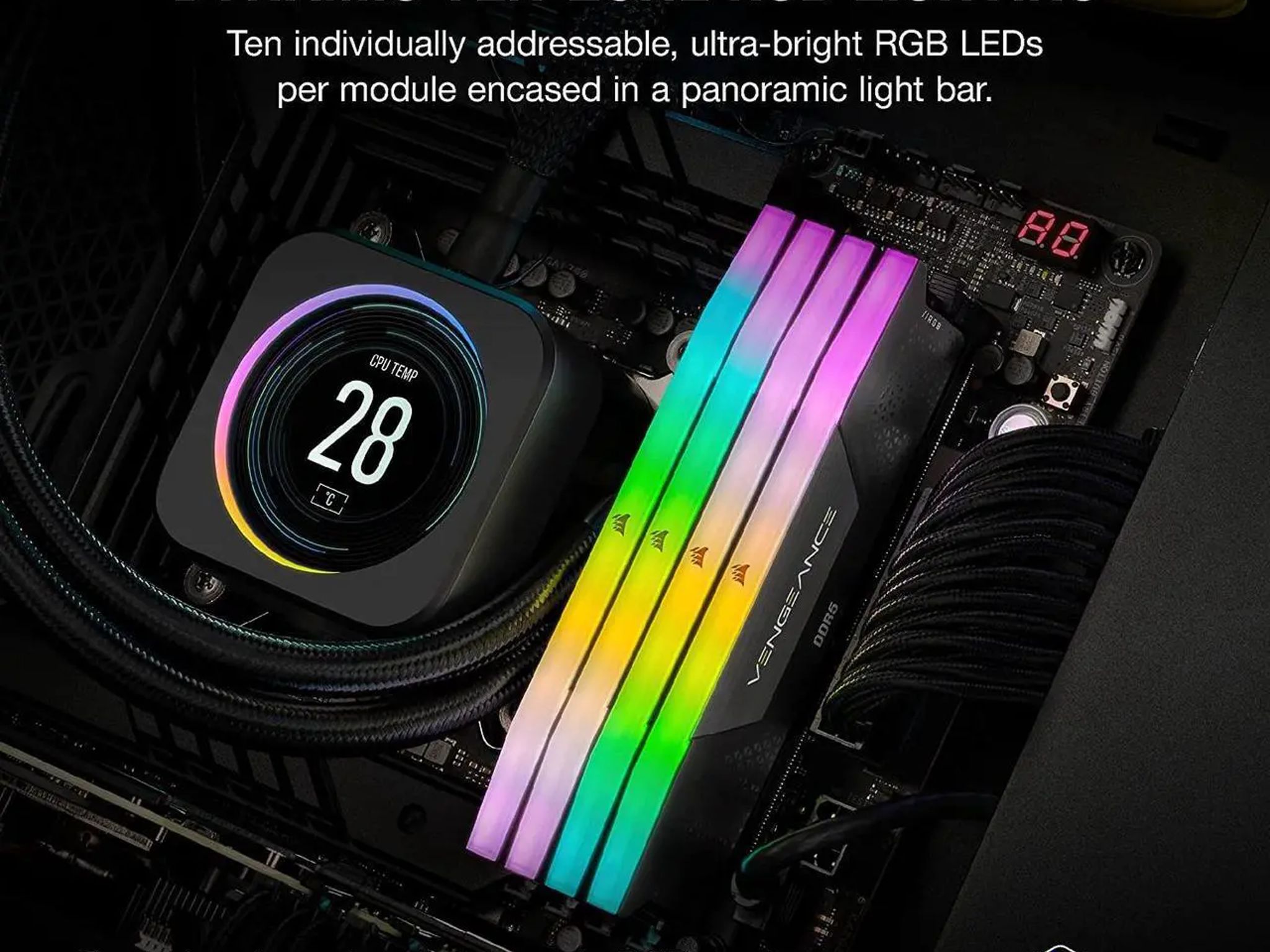 CORSAIR Vengeance RGB 32GB (2 x 16GB) 6400 CL36 DDR5 Desktop RAM