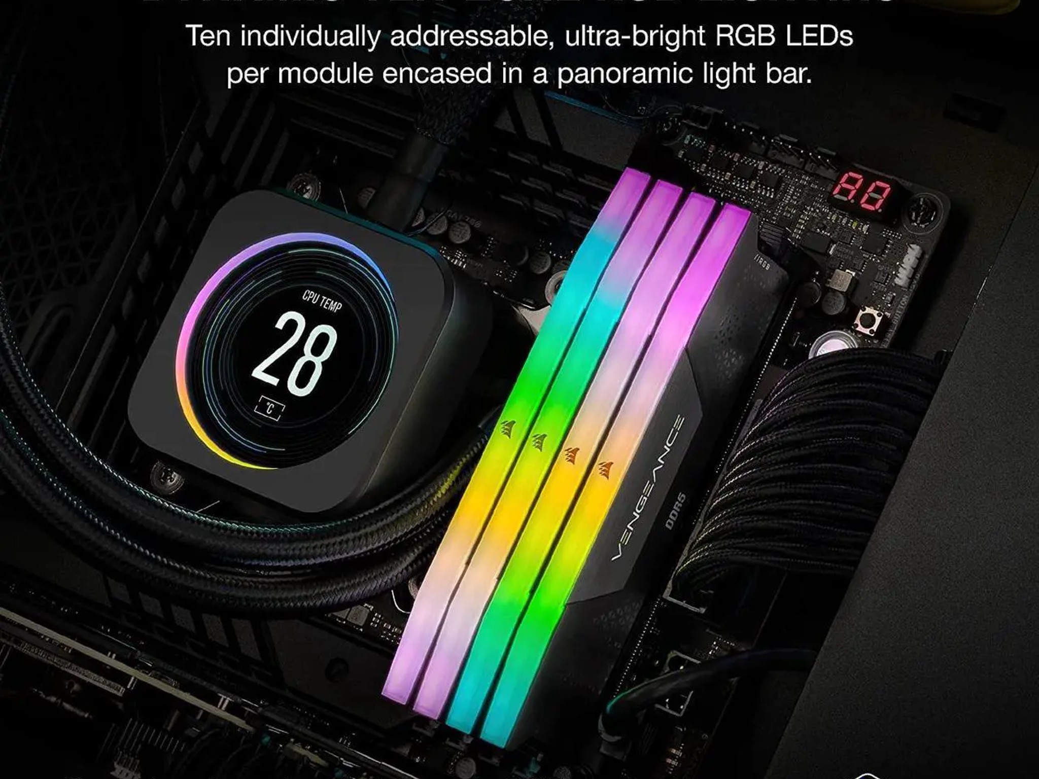 CORSAIR Vengeance RGB 32GB (2 x 16GB) 6400 CL36 DDR5 Desktop RAM