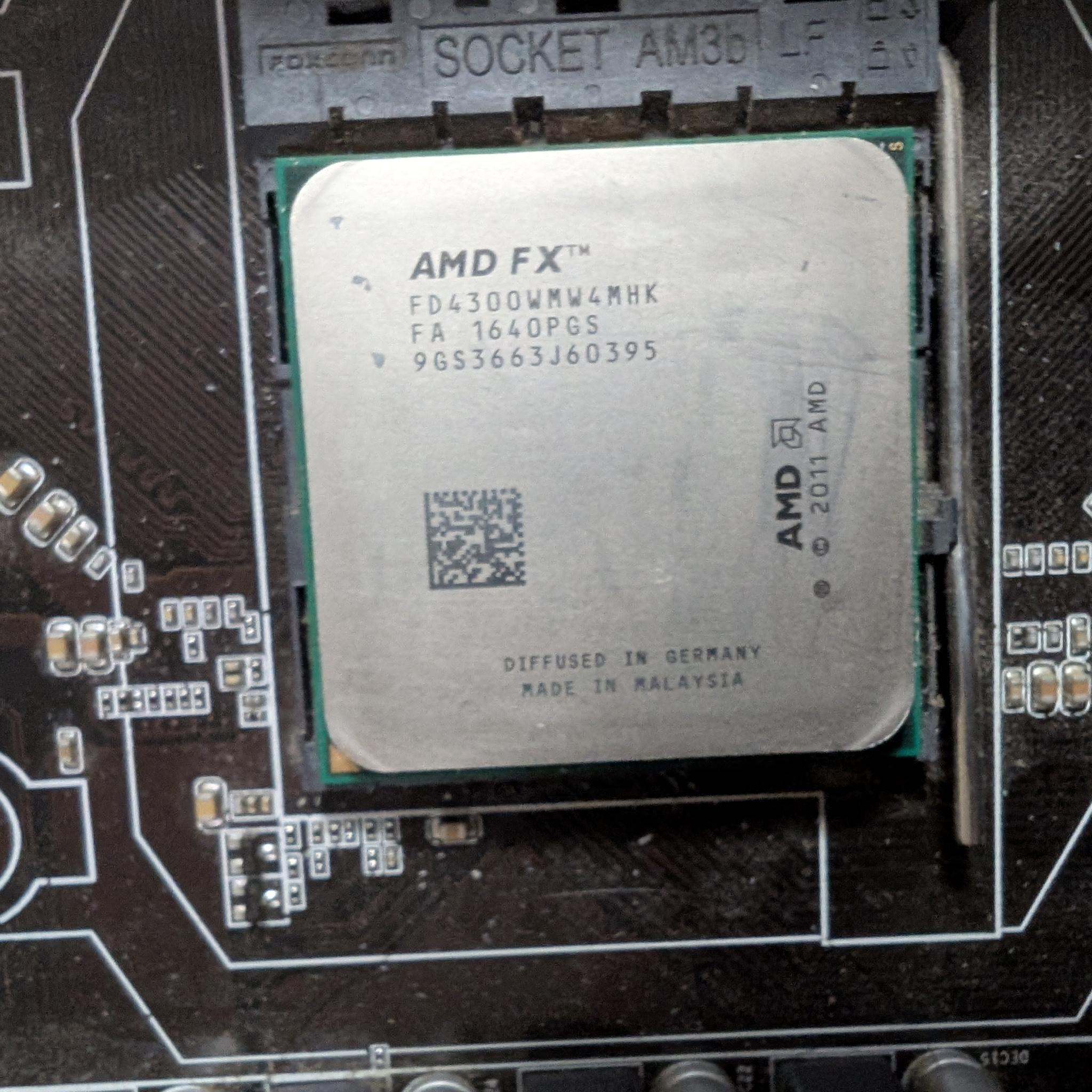 Gigabyte motherboard + AMD FX 4300 + 8GB DDR3