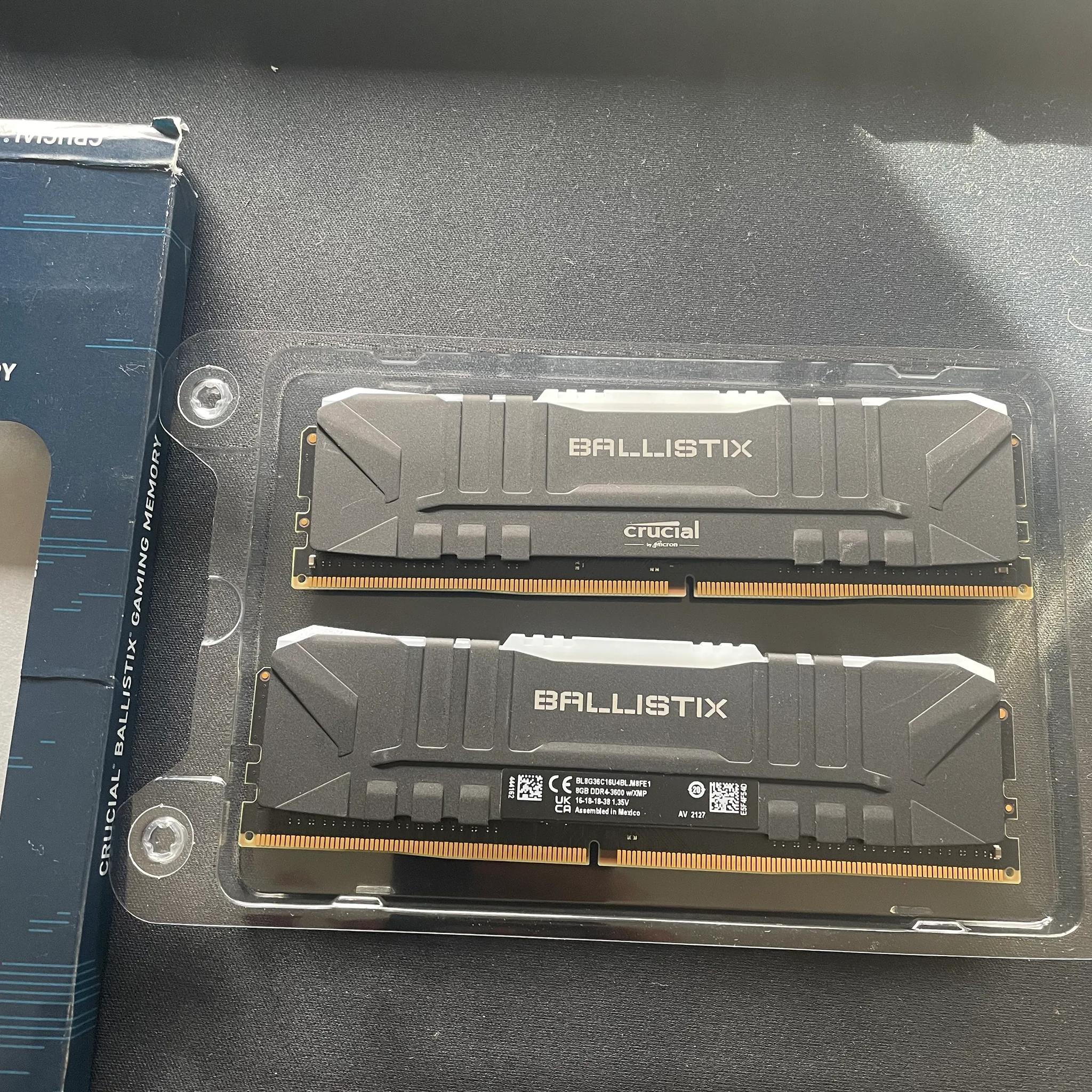 Crucial Ballistix RGB 16 GB (2 x 8) Memory Kit DDR4-3600 *Great Condition*