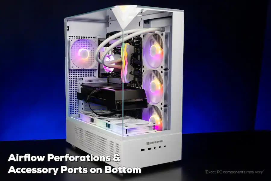 iBUYPOWER Gaming PC RTX 5070 12GB Ryzen 9 9900X 32GB DDR5 2TB NVMe Win11 White