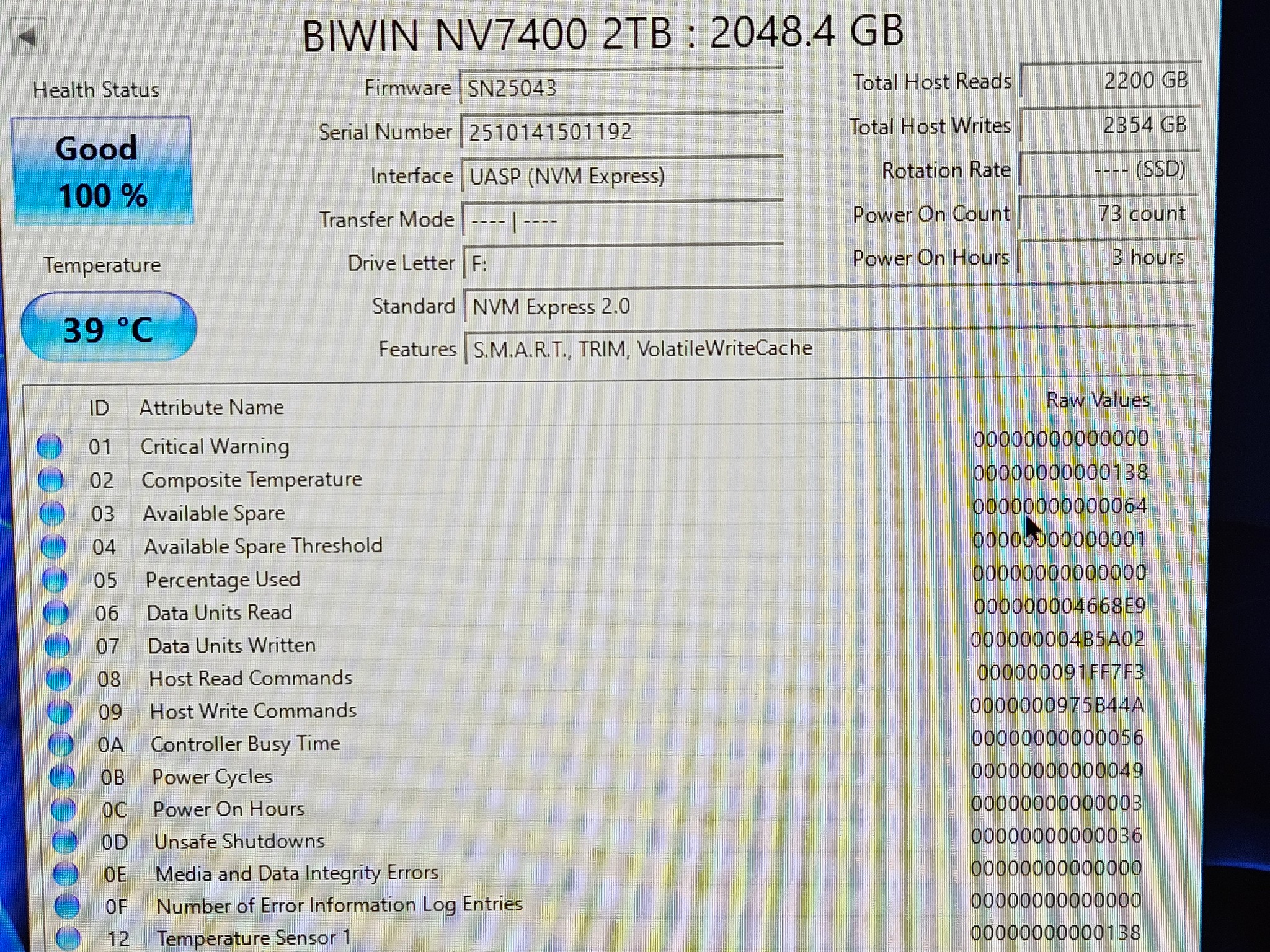 Biwin Black Opal NV7400 2TB SSD