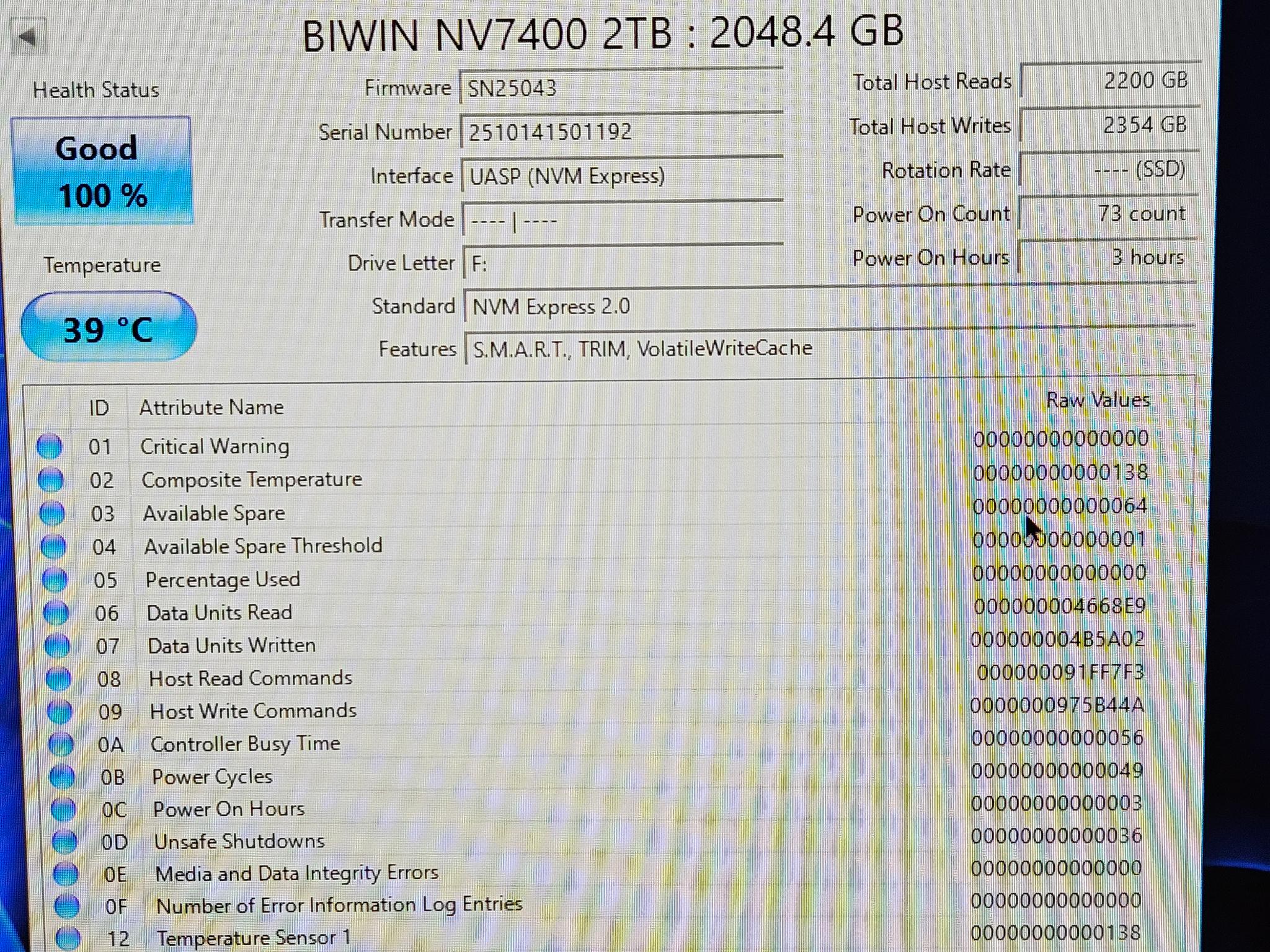 Biwin Black Opal NV7400 2TB SSD