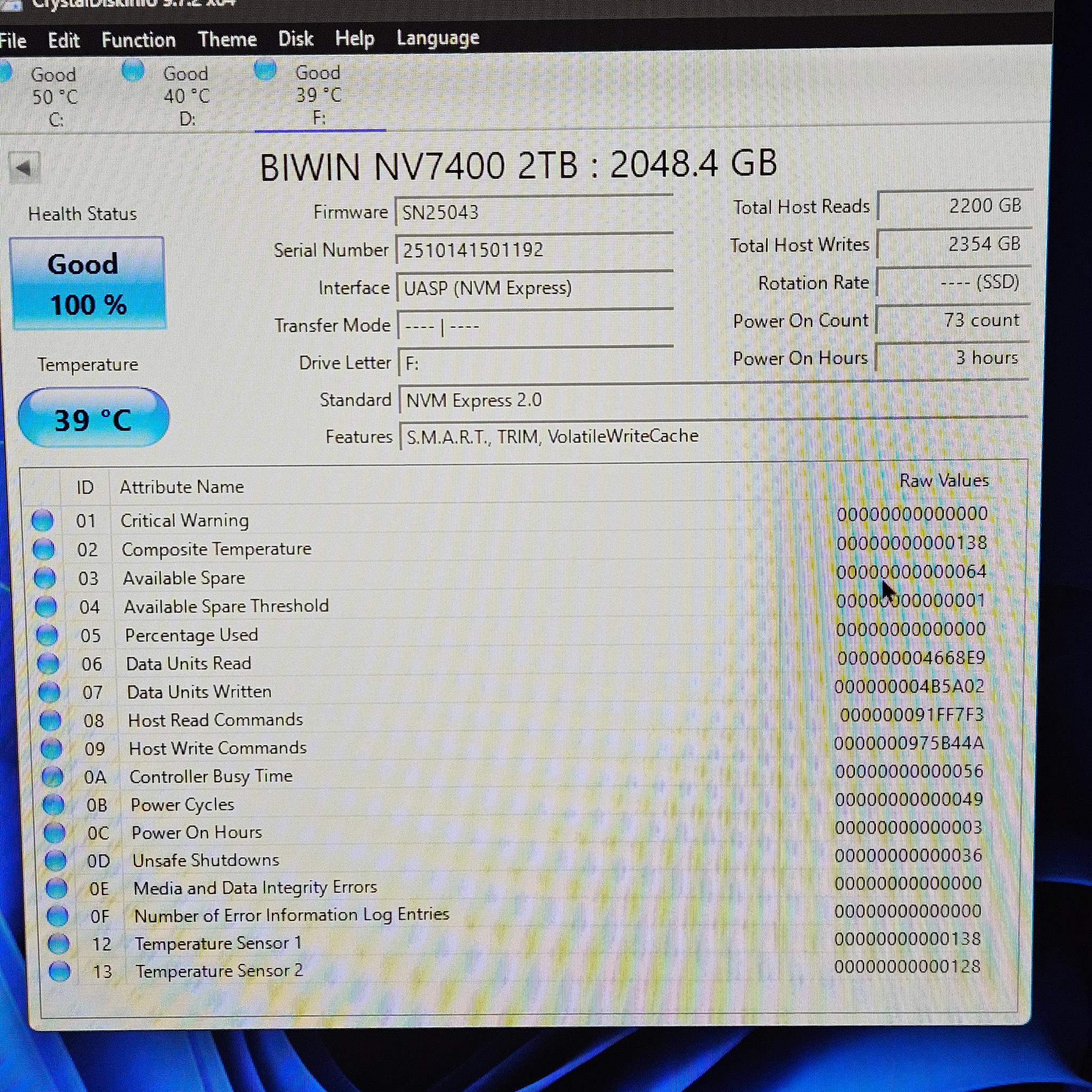Biwin Black Opal NV7400 2TB SSD