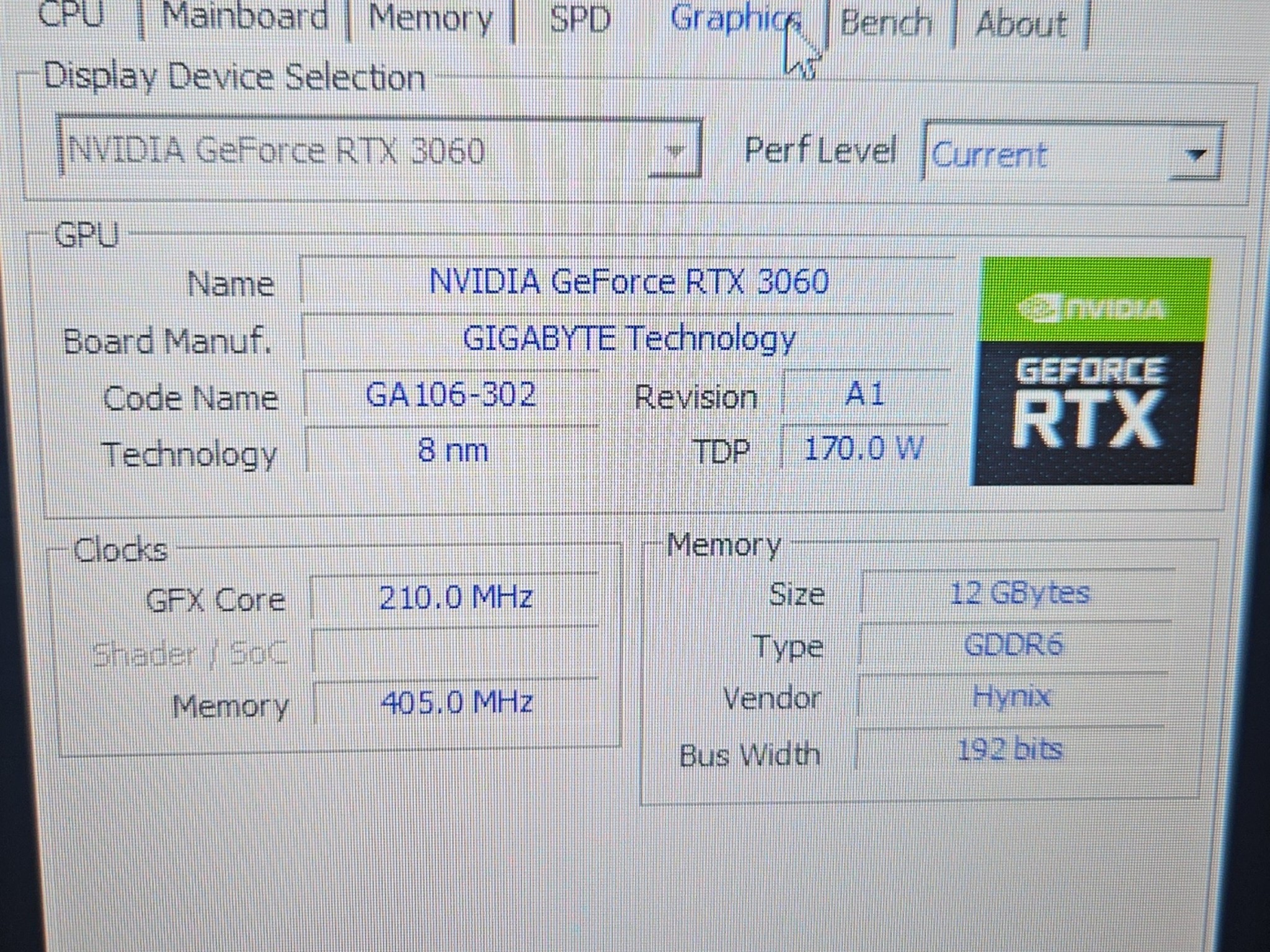 Gigabyte WINDFORCE OC Rev 2.0 GeForce RTX 3060 12GB