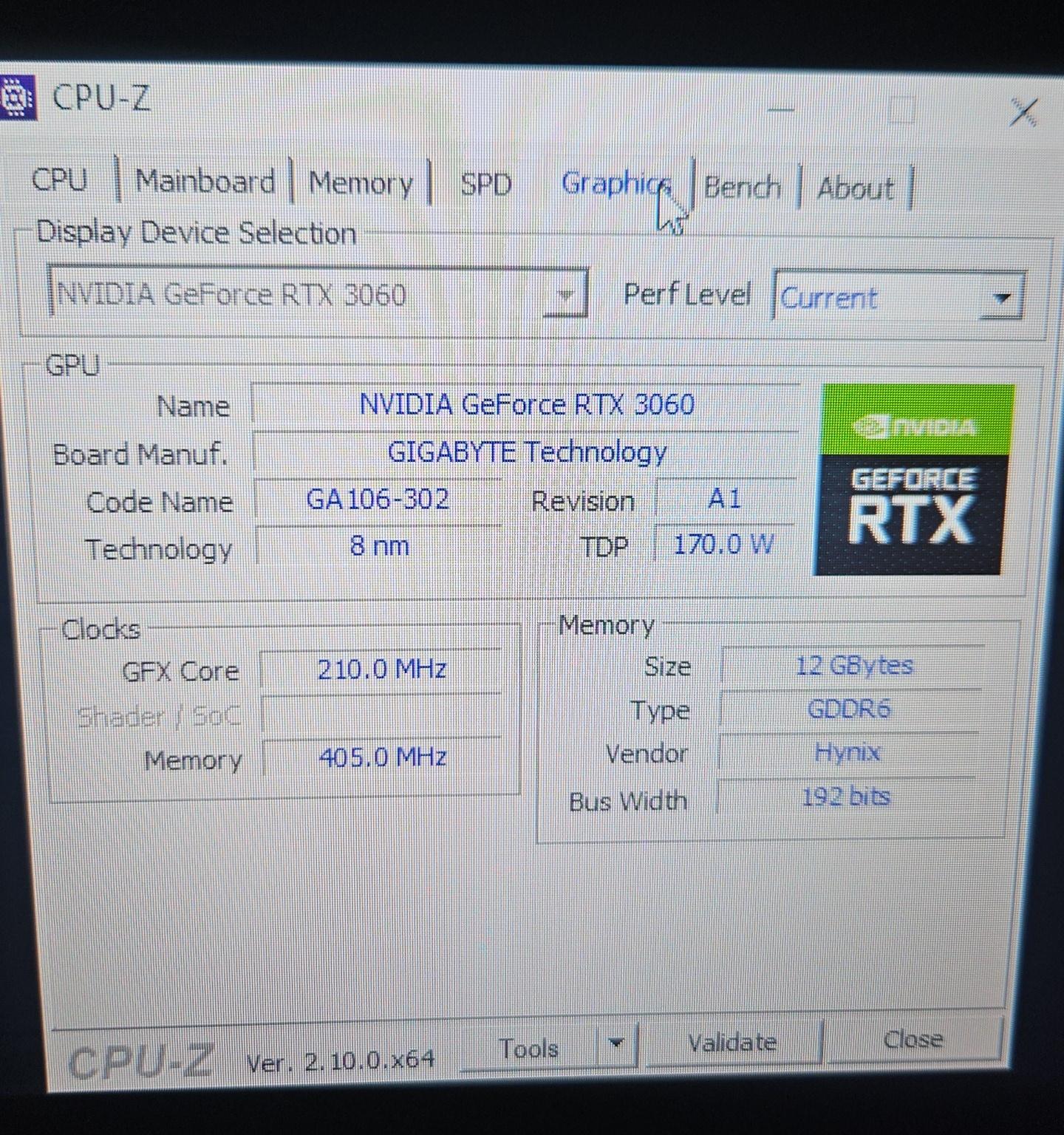 Gigabyte WINDFORCE OC Rev 2.0 GeForce RTX 3060 12GB