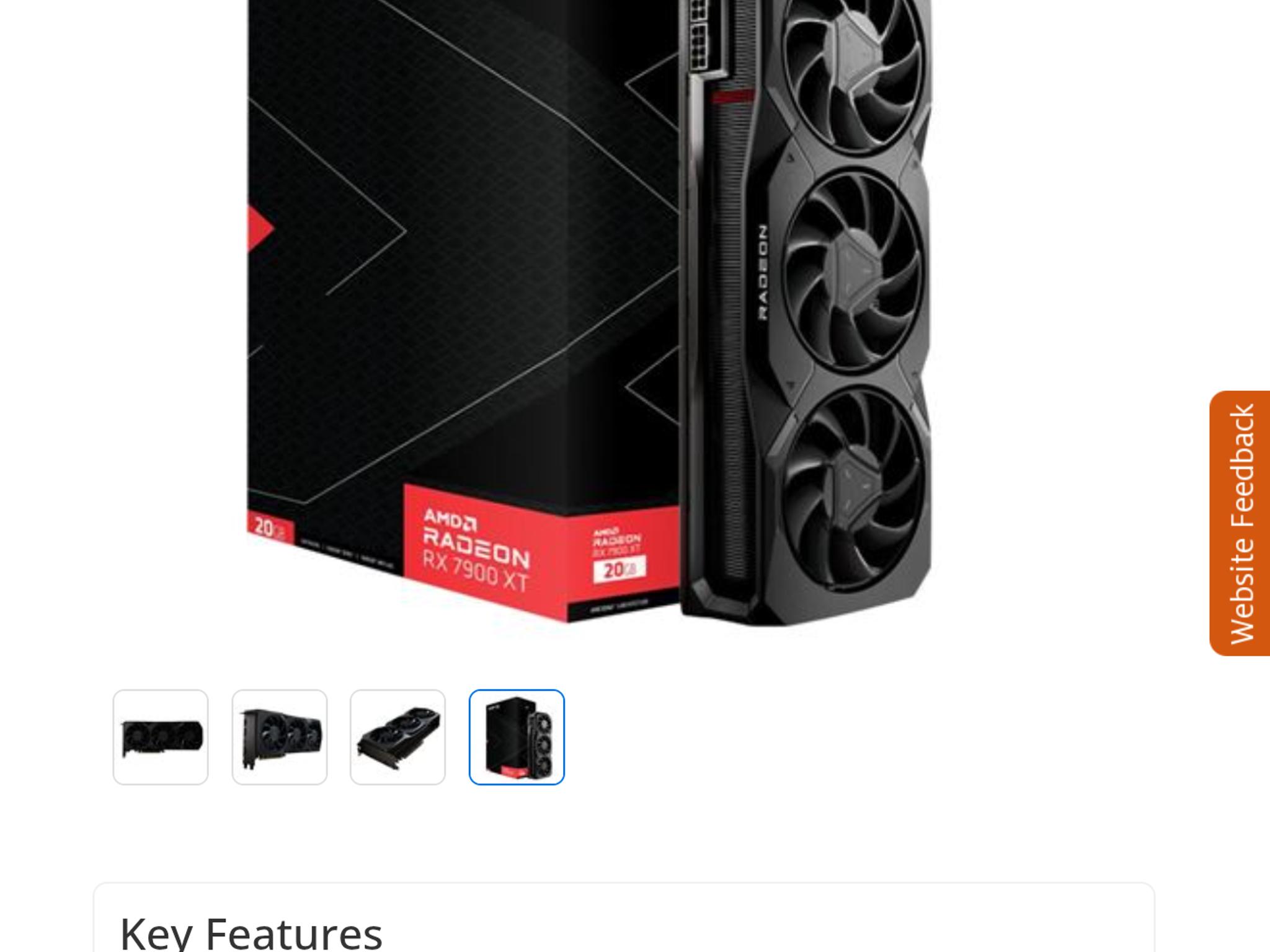 For Sale! XFX AMD Radeon RX 7900 XT Triple Fan 20GB GDDR6 PCIe 4.0 Graphics Card