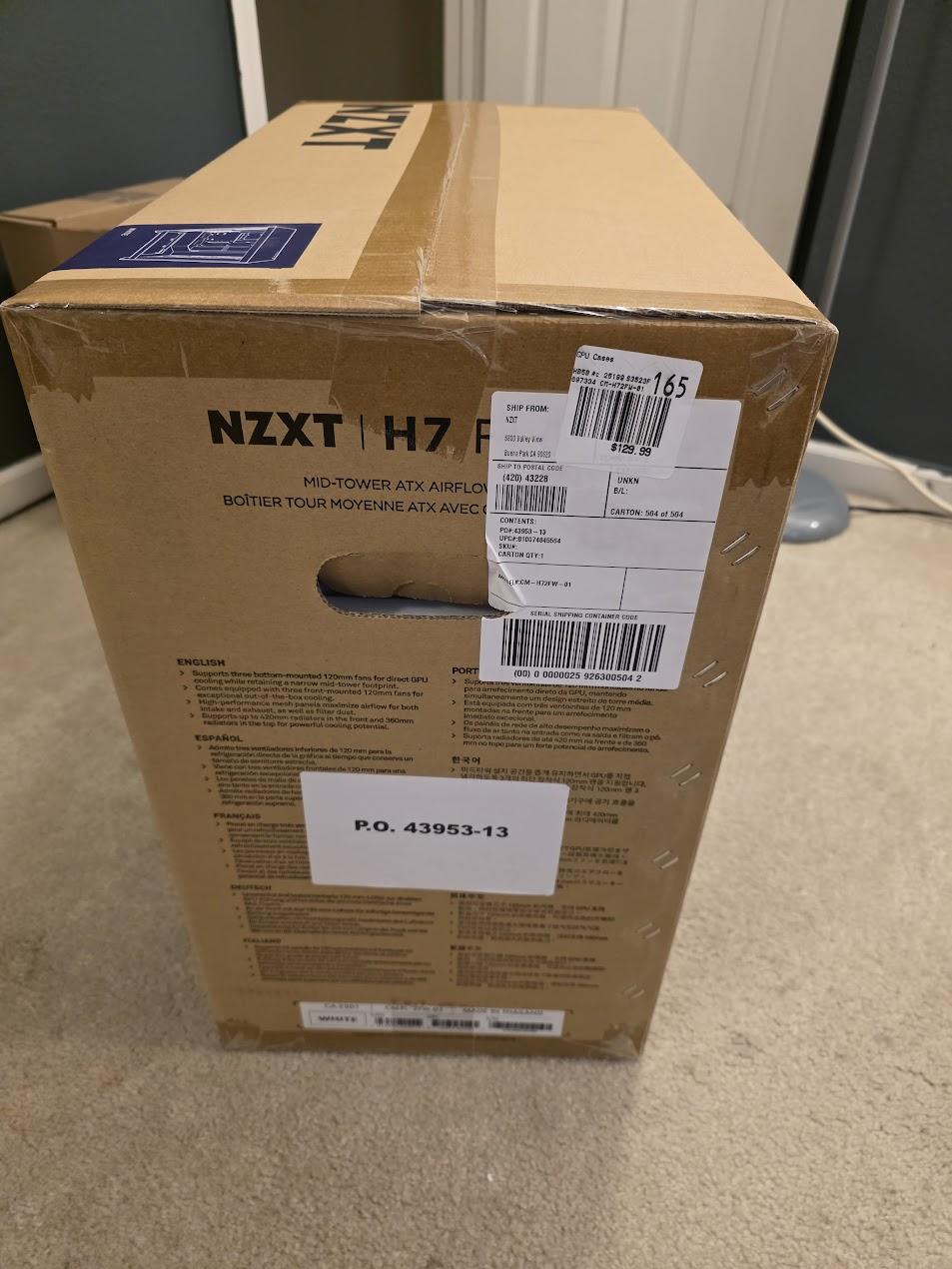 NZXT H7 Flow (2024) Tempered Glass ATX Mid-Tower Computer Case - White