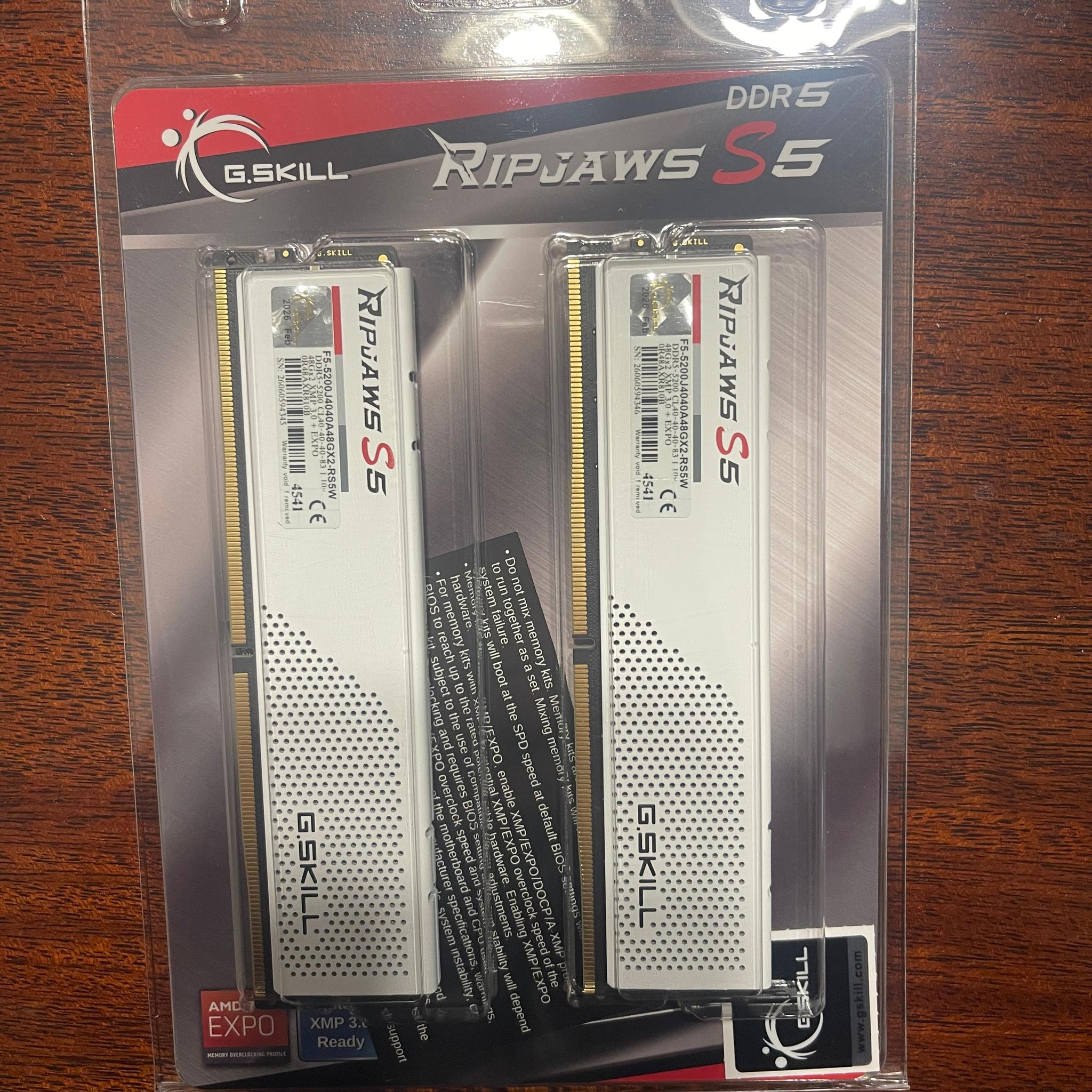 G.Skill Ripjaws S5 96GB DDR5 5200MHz