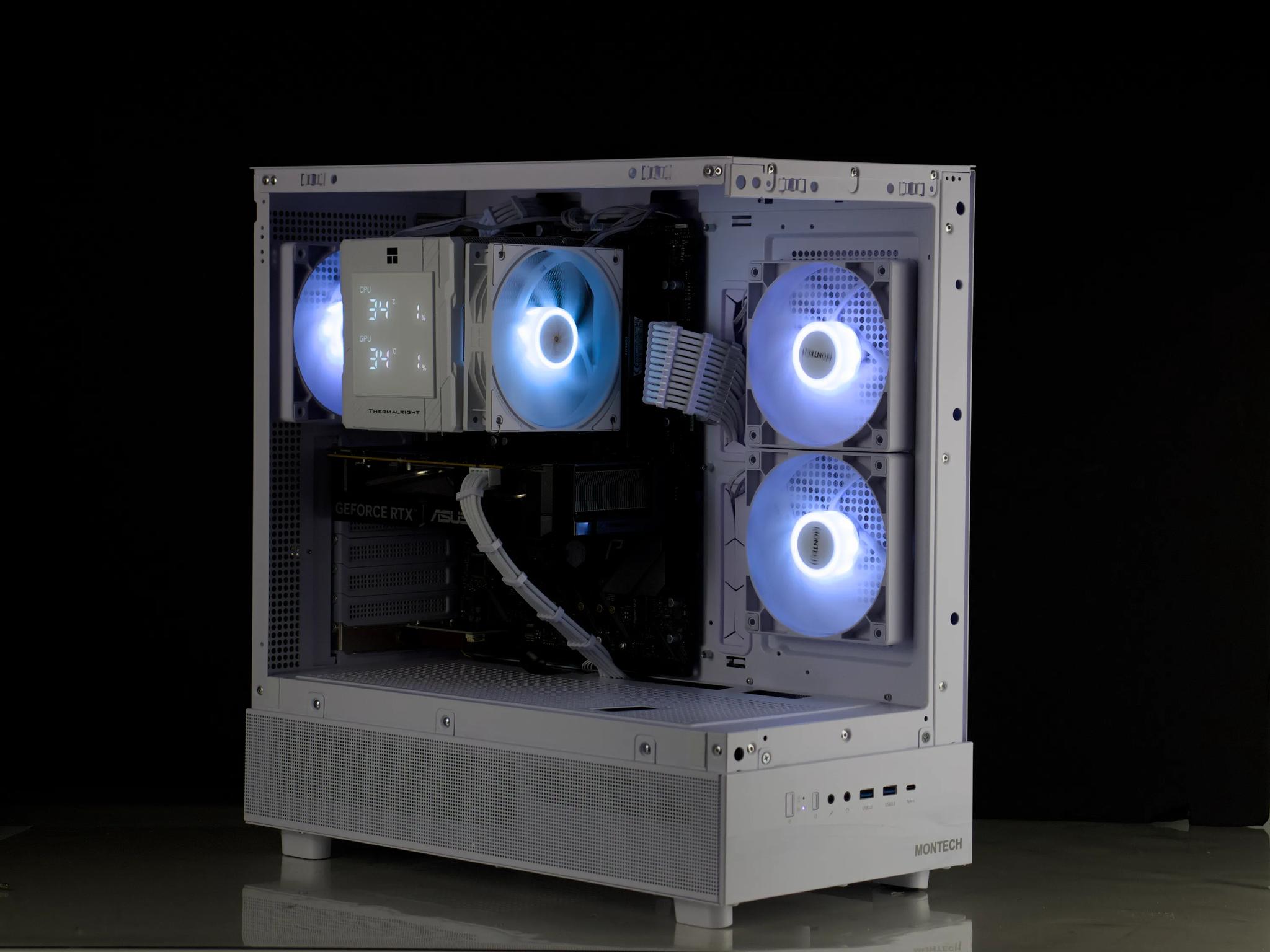 🤍💎White Gaming PC – RTX 5060, Ryzen 5 5600X, 32GB RAM, 1TB SSD - RGB, WiFi, LED Screen🤍💎