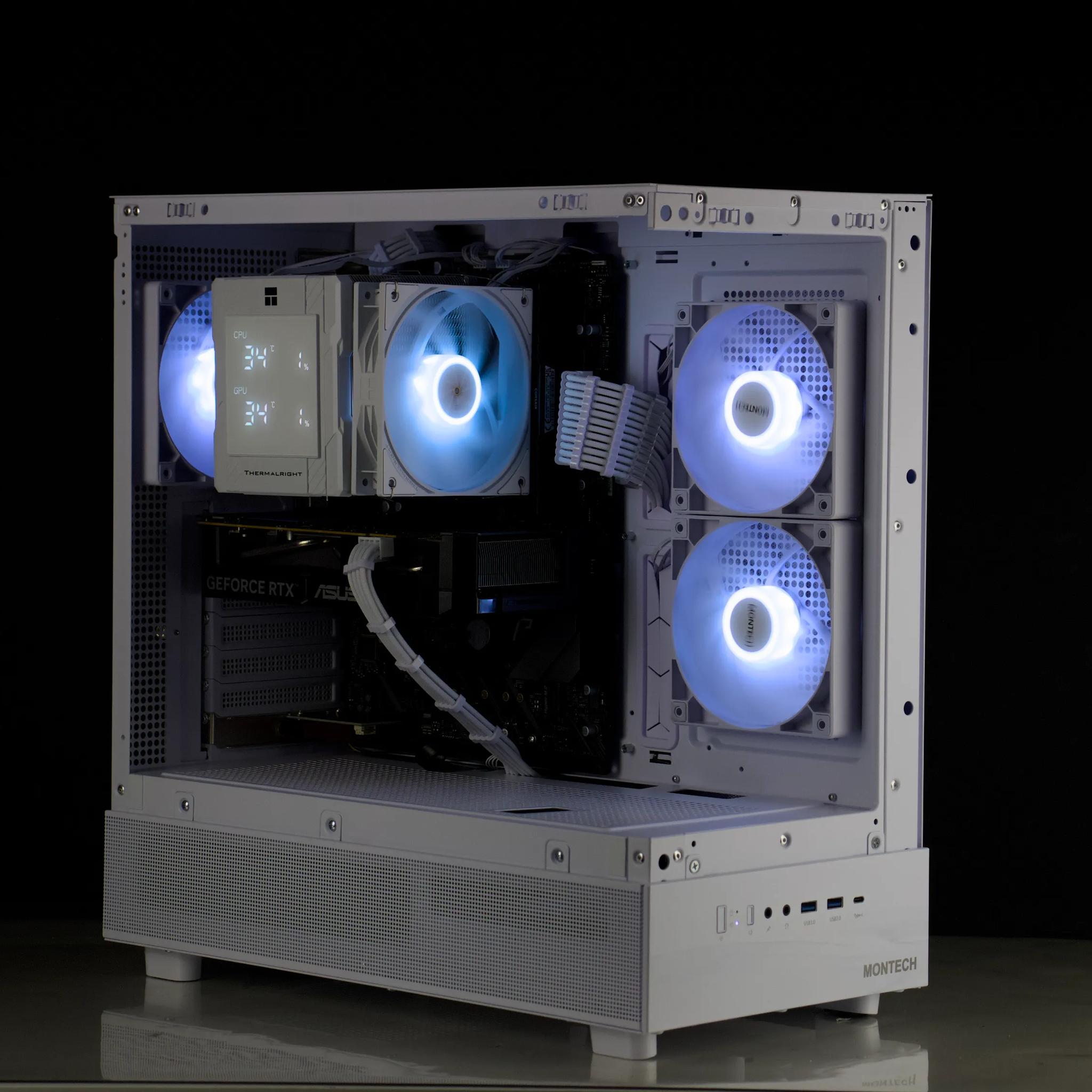 🤍💎White Gaming PC – RTX 5060, Ryzen 5 5600X, 32GB RAM, 1TB SSD - RGB, WiFi, LED Screen🤍💎
