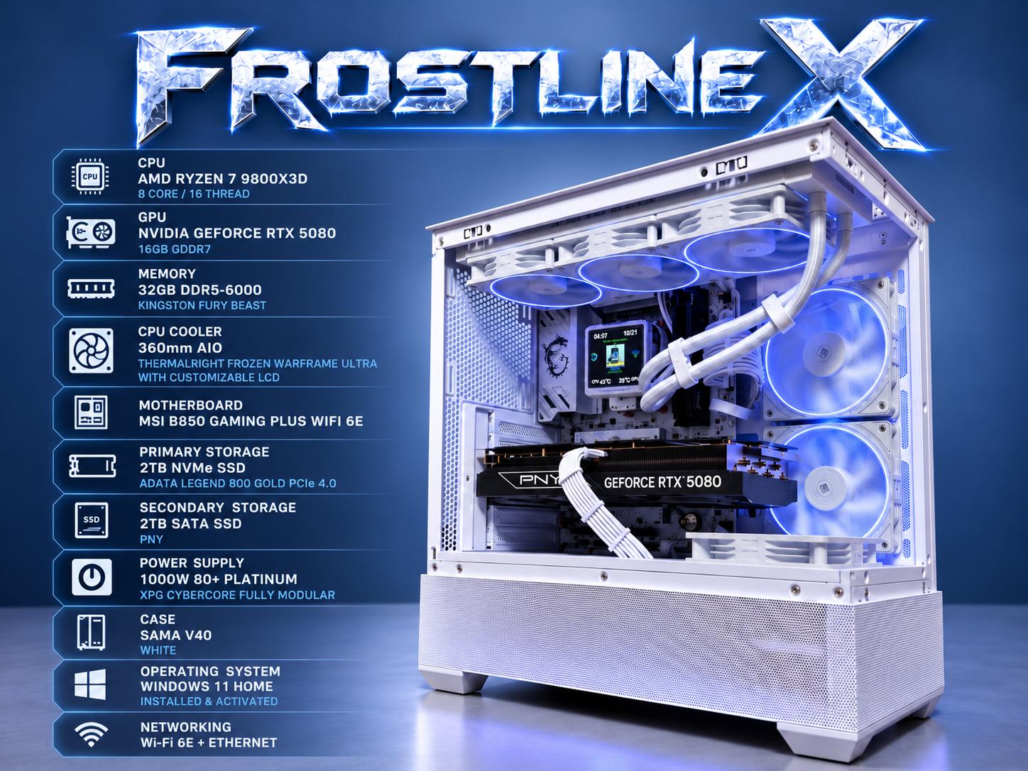 GeForce RTX 5080 Custom Gaming PC - Ryzen 7 9800X3D, 32GB RAM, 4TB NVMe SSD