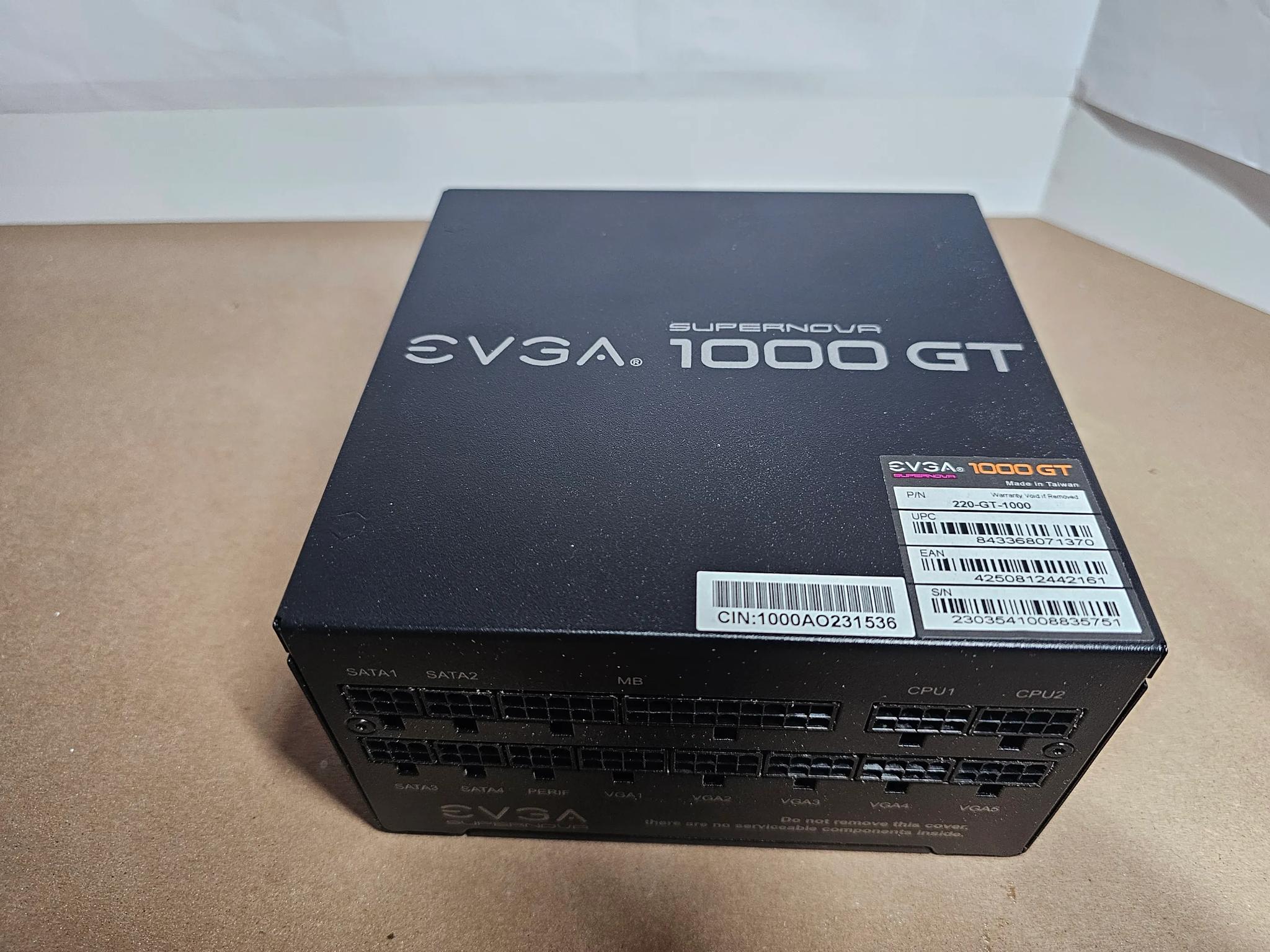 EVGA SuperNOVA 1000 GT Power Supply (1000W, 80+ Gold, Fully Modular, ATX 3.0)