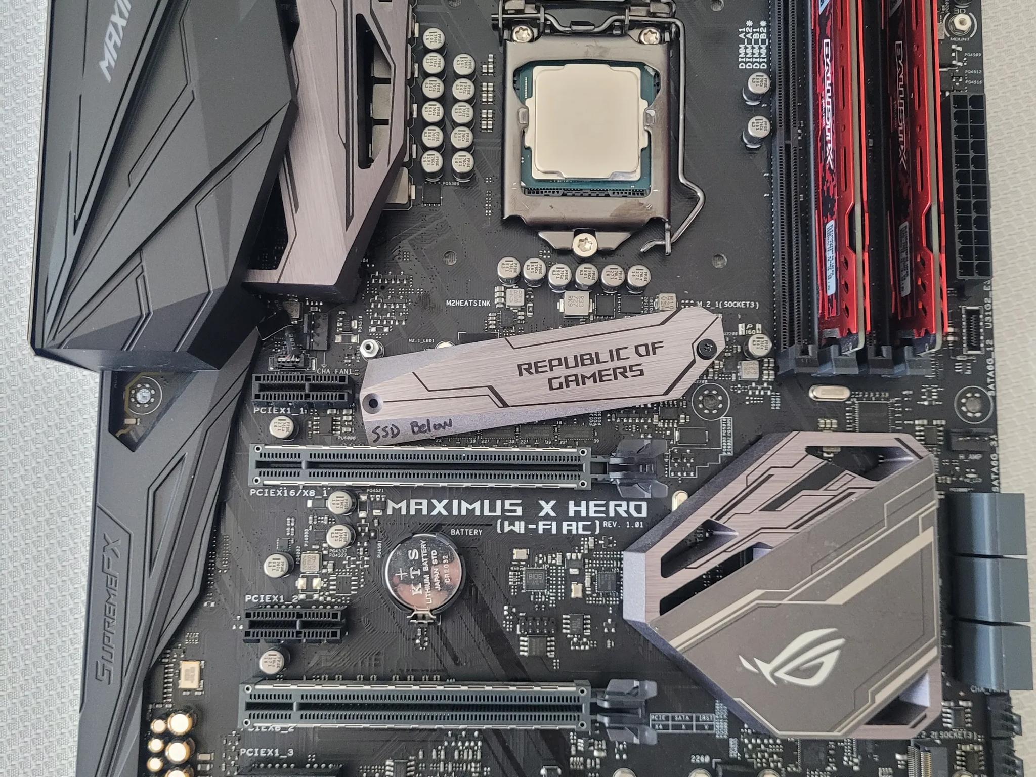 ROG Maximus X Hero (Wi-Fi) with Intel I7-8700K and 32 GB DDR4