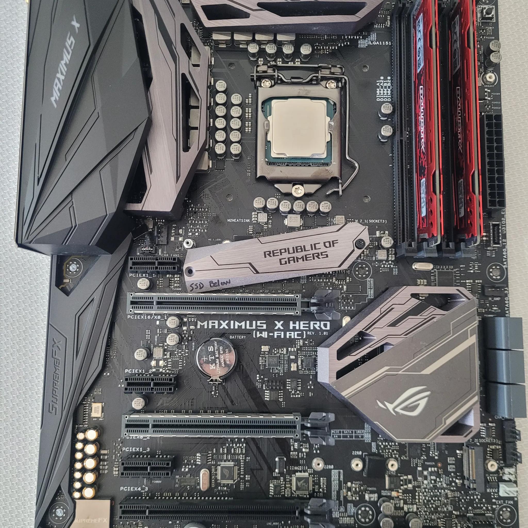 ROG Maximus X Hero (Wi-Fi) with Intel I7-8700K and 32 GB DDR4